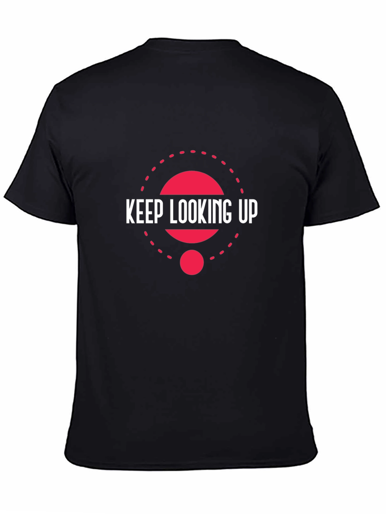 Black Keep Looking Up Black Graphic T-Shirt view 4