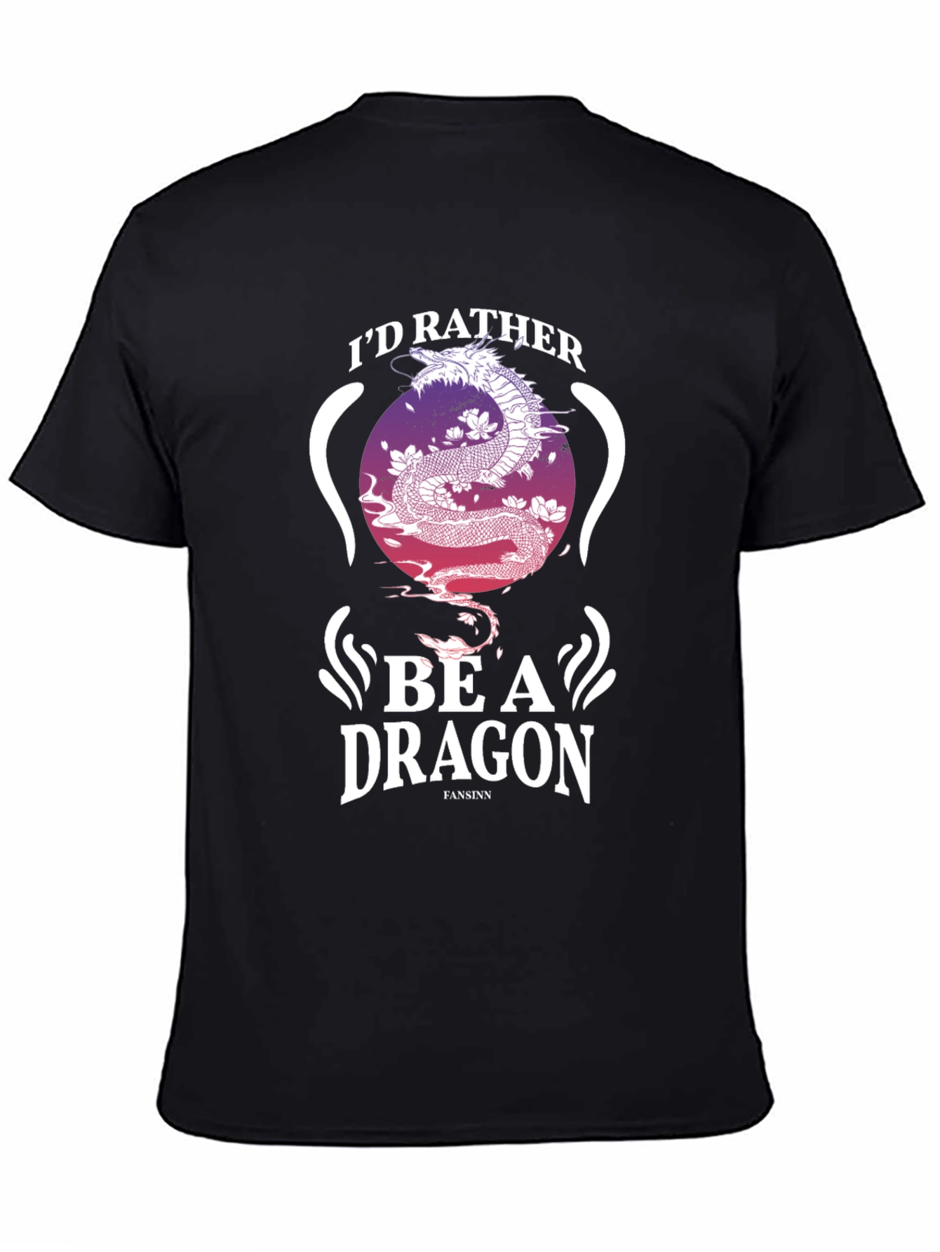Black I'd Rather Be A Dragon Graphic Tee view 4