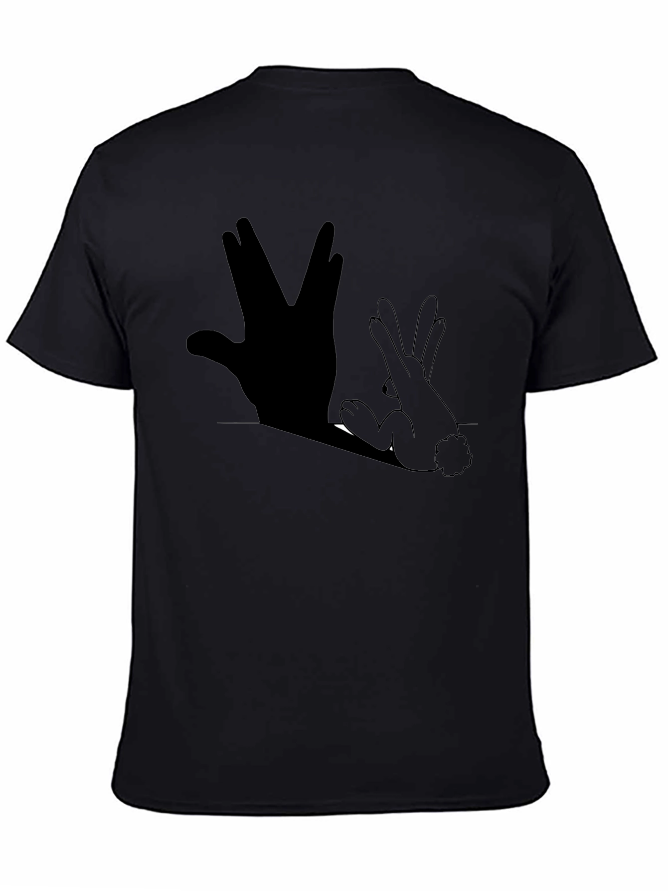 Black Vulcan Salute Rabbit Shadow T-Shirt view 4