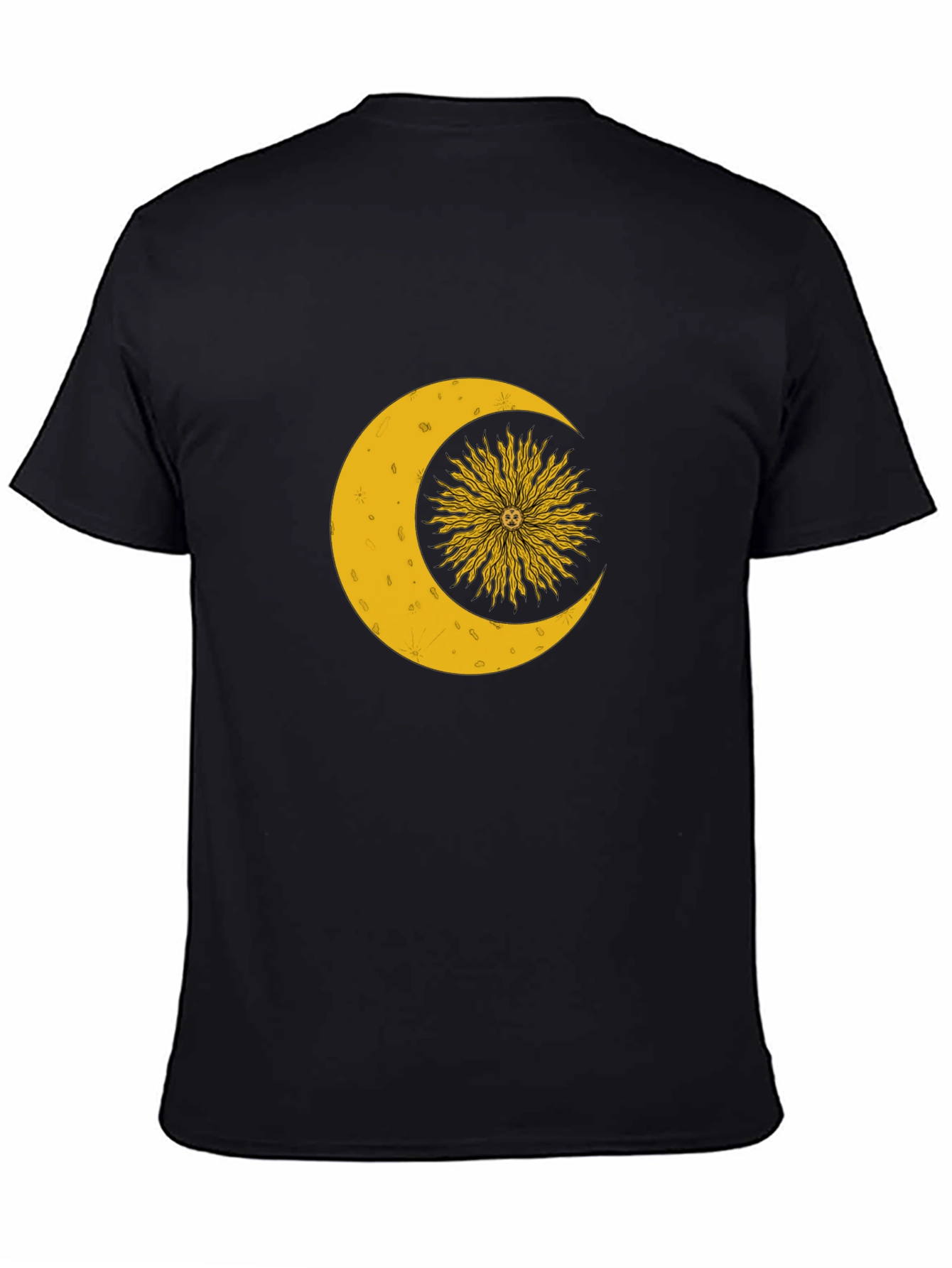 Black Celestial Sun and Moon Graphic T-Shirt view 4
