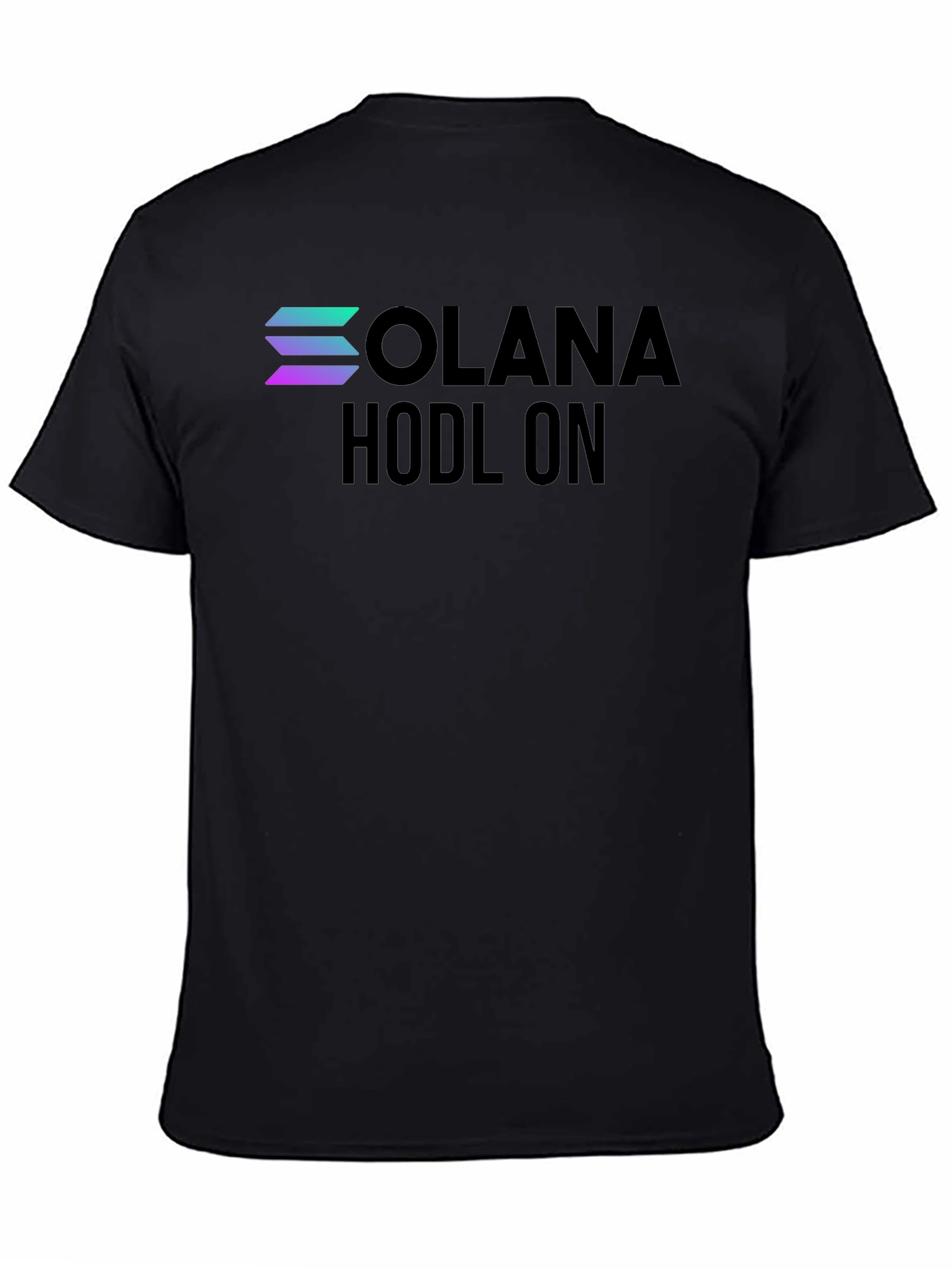 Black Solana Hodl On Black T-Shirt Crypto Investor Tee view 4