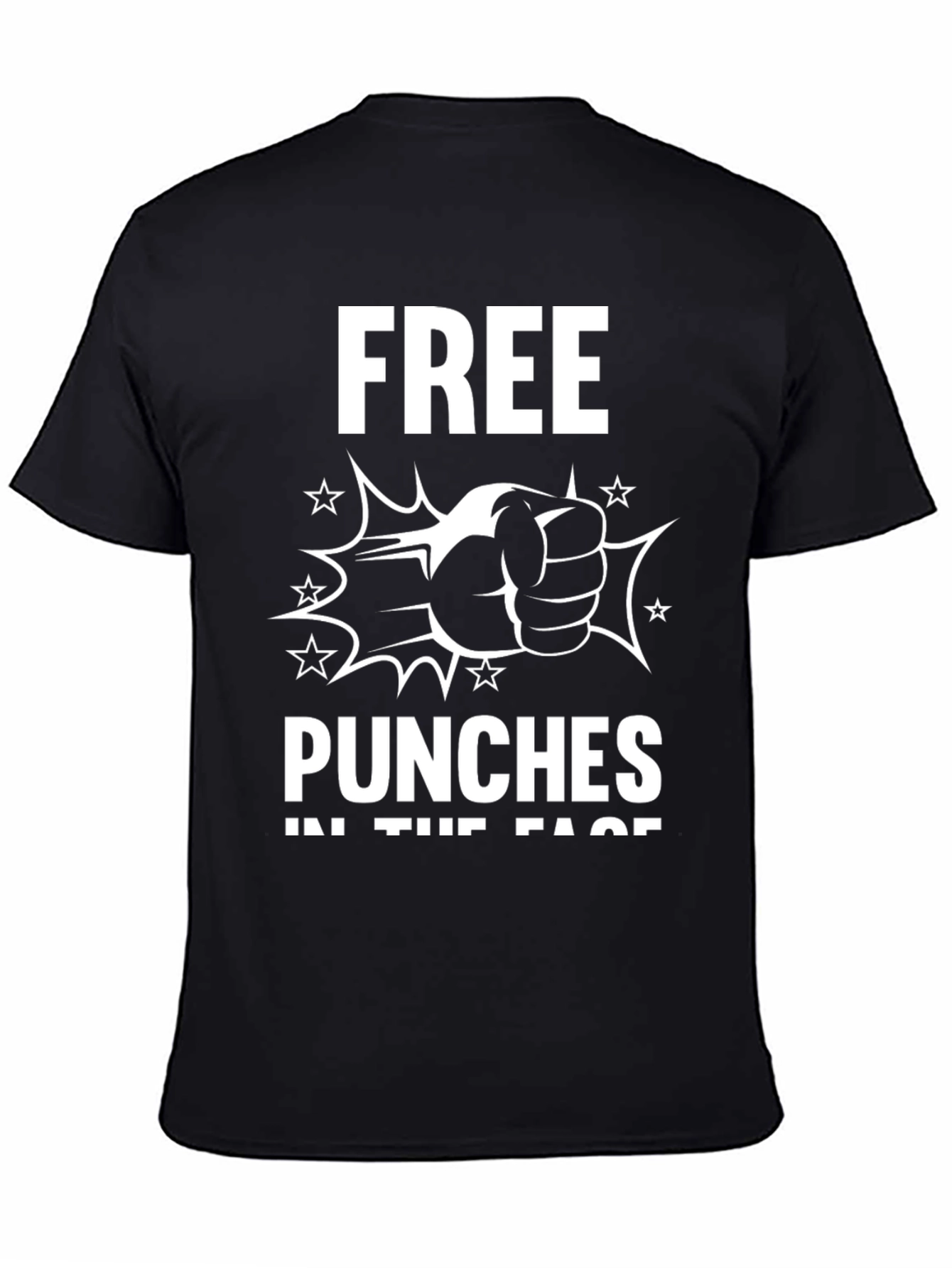 Black Free Punches Graphic Tee - Unisex Black T-Shirt view 4