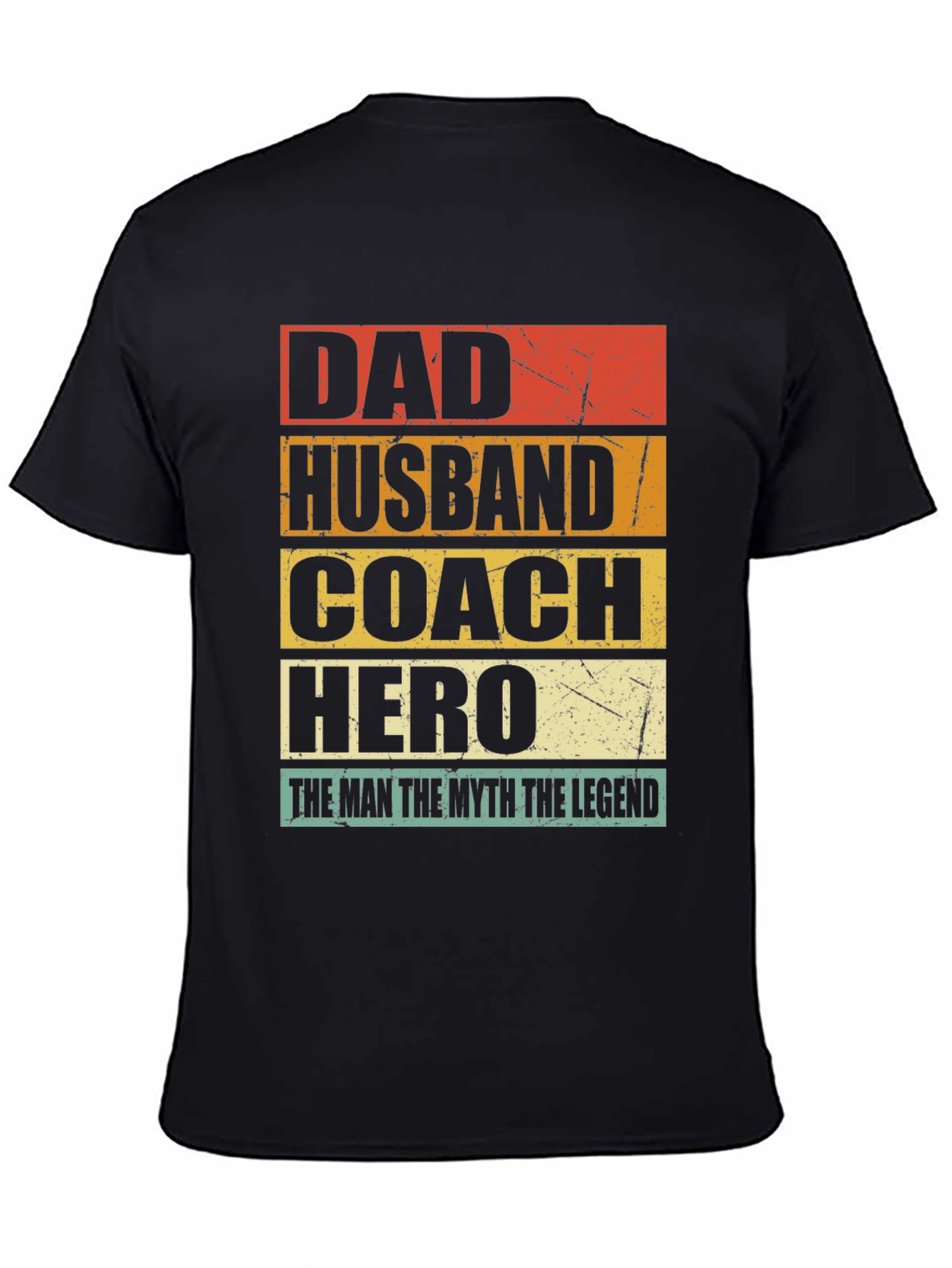 Black Dad Husband Coach Hero T-Shirt view 4