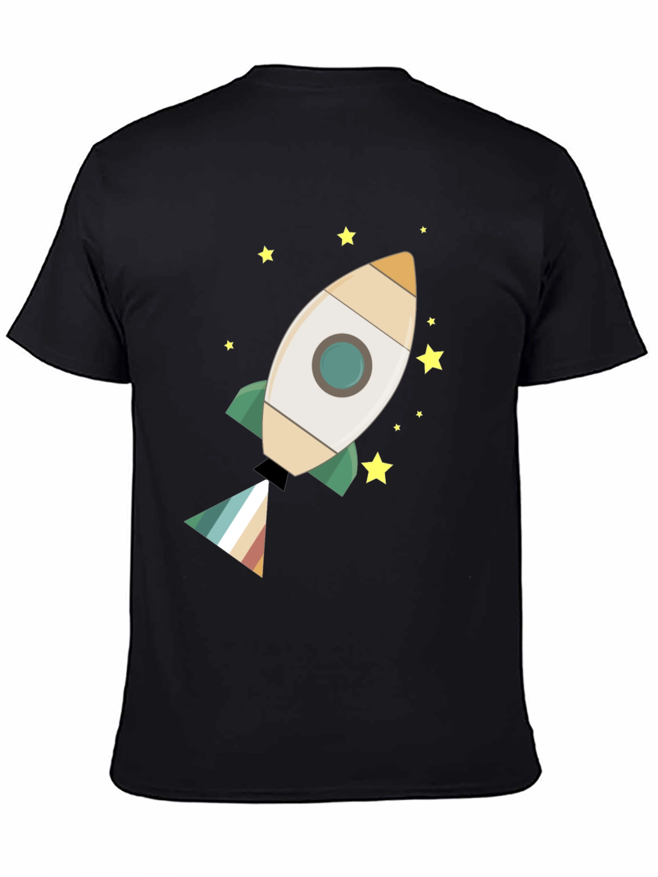 Black Rocket Ship T-Shirt - Blast Off in Style view 4