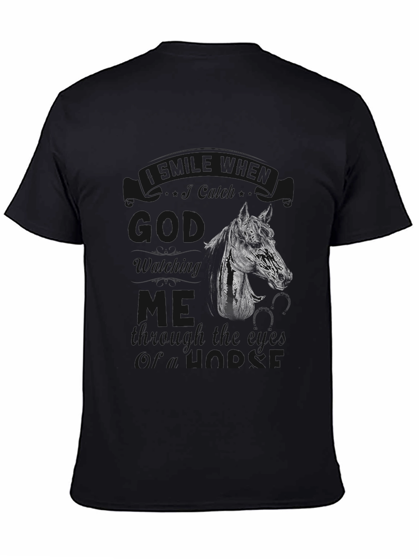 Black God Watching Me Through the Eyes of a Horse T-Shirt view 4
