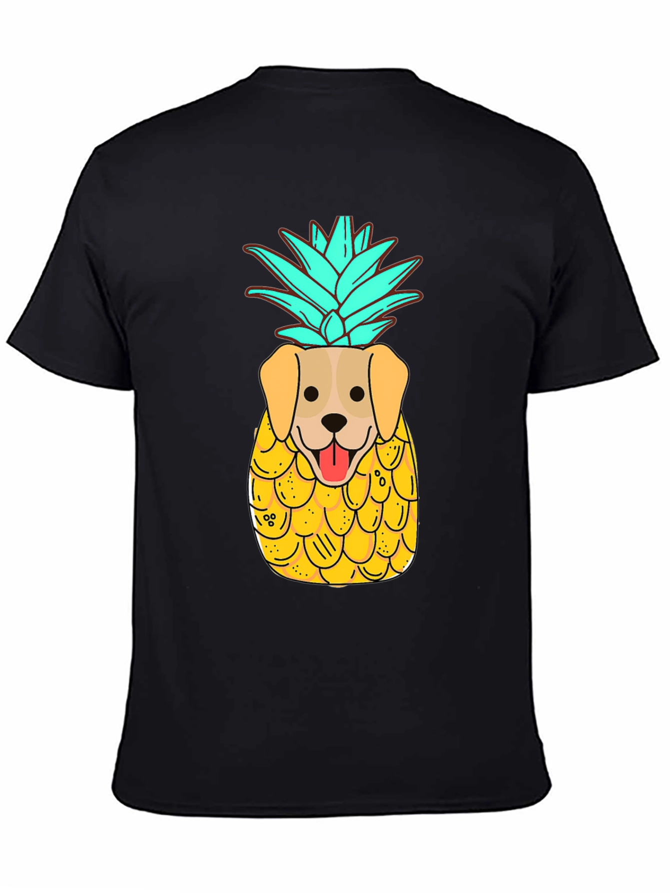 Black Dog-Pineapple Graphic Black T-Shirt view 4