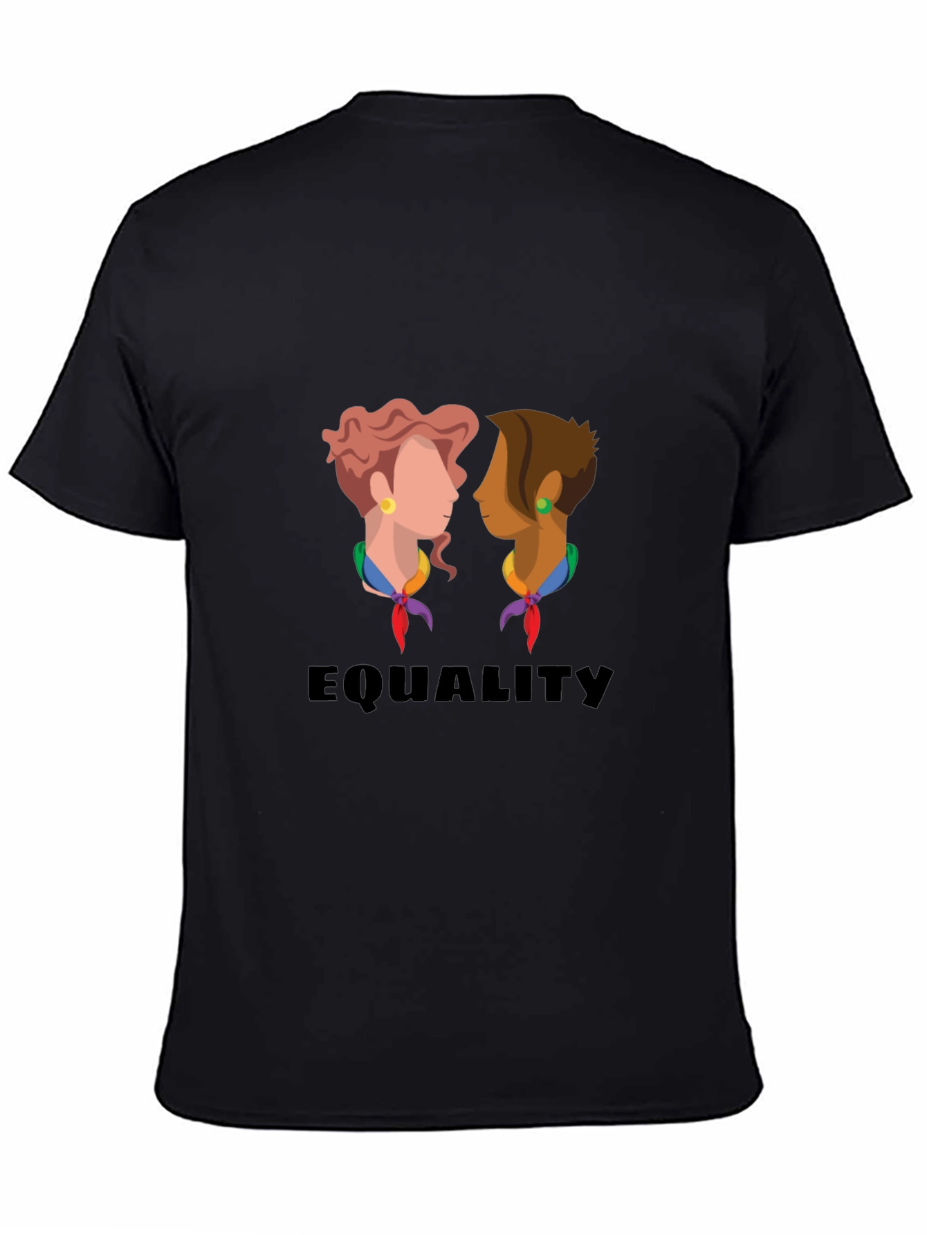 Black Equality Graphic Tee - Black Unisex T-Shirt view 4