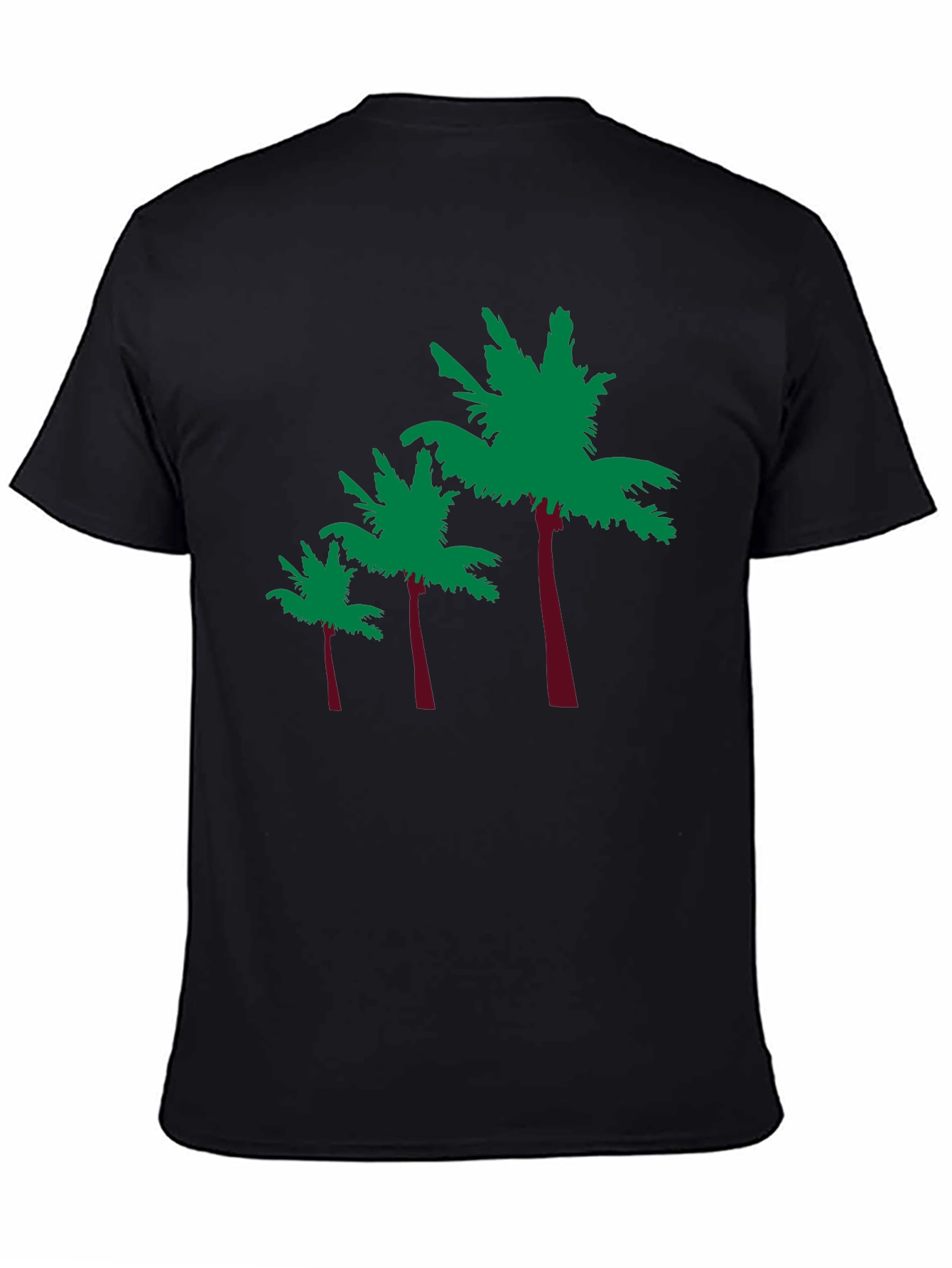 Black Tropical Palm Tree Graphic Tee - Black view 4