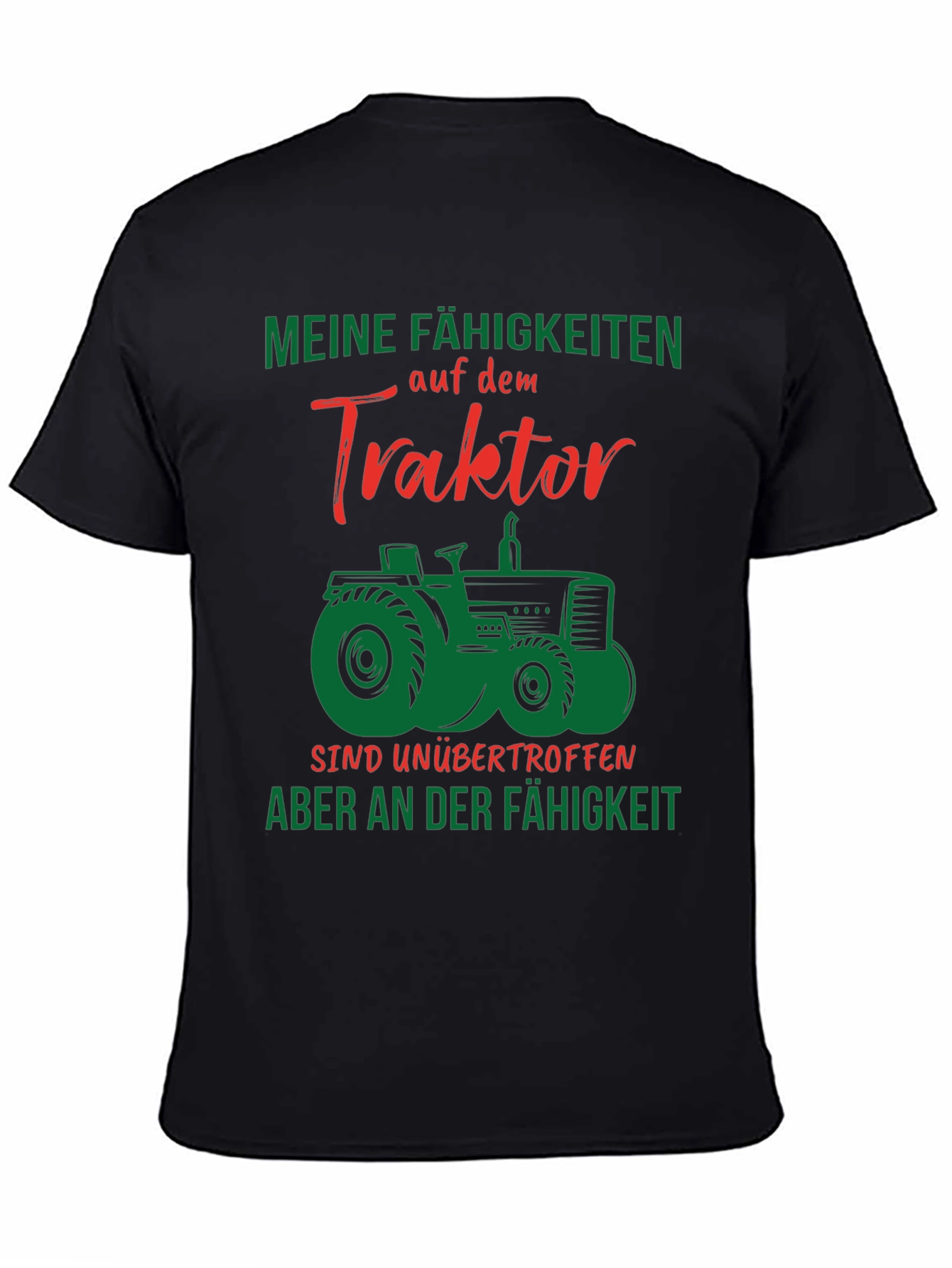 Black Tractor Skills Tee - Funny Farmer Gift view 4