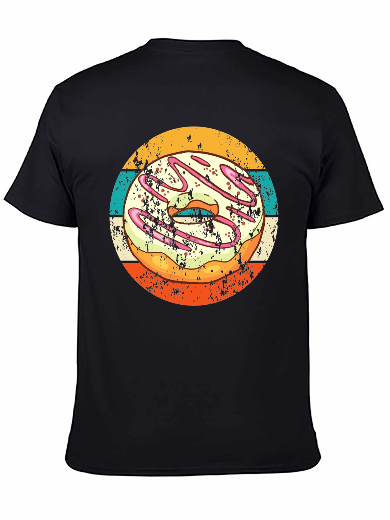 Black Retro Donut Graphic T-Shirt - Doughnut Lover Tee view 4