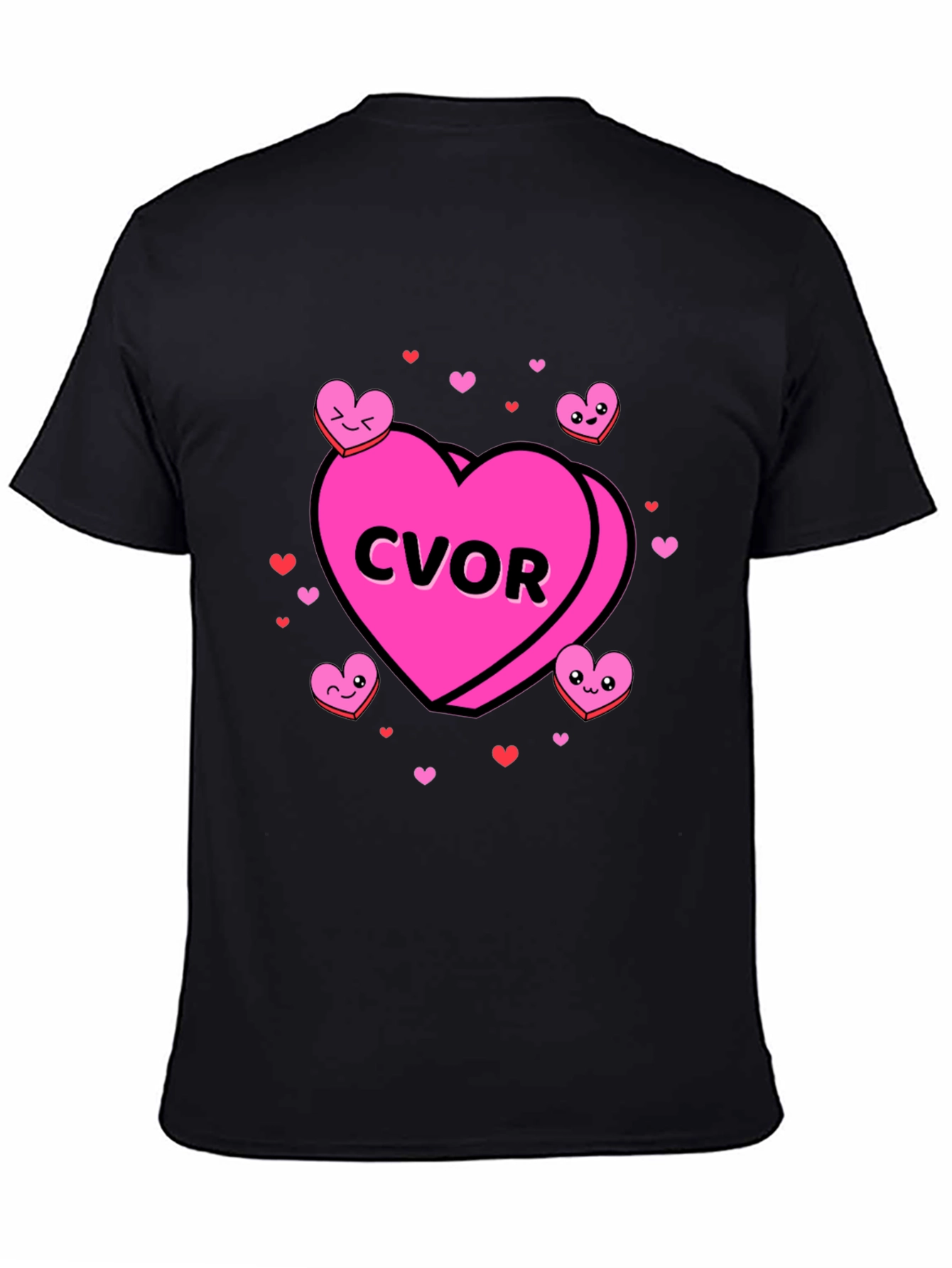 Black CVOR Heart Valentine's Day T-Shirt view 4
