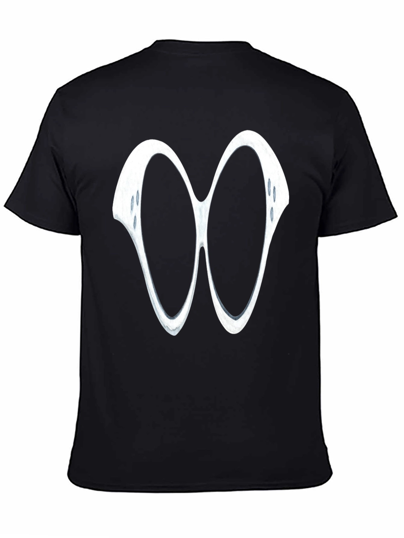 Black Abstract Eyeglass Style Graphic Print Black T-Shirt view 4