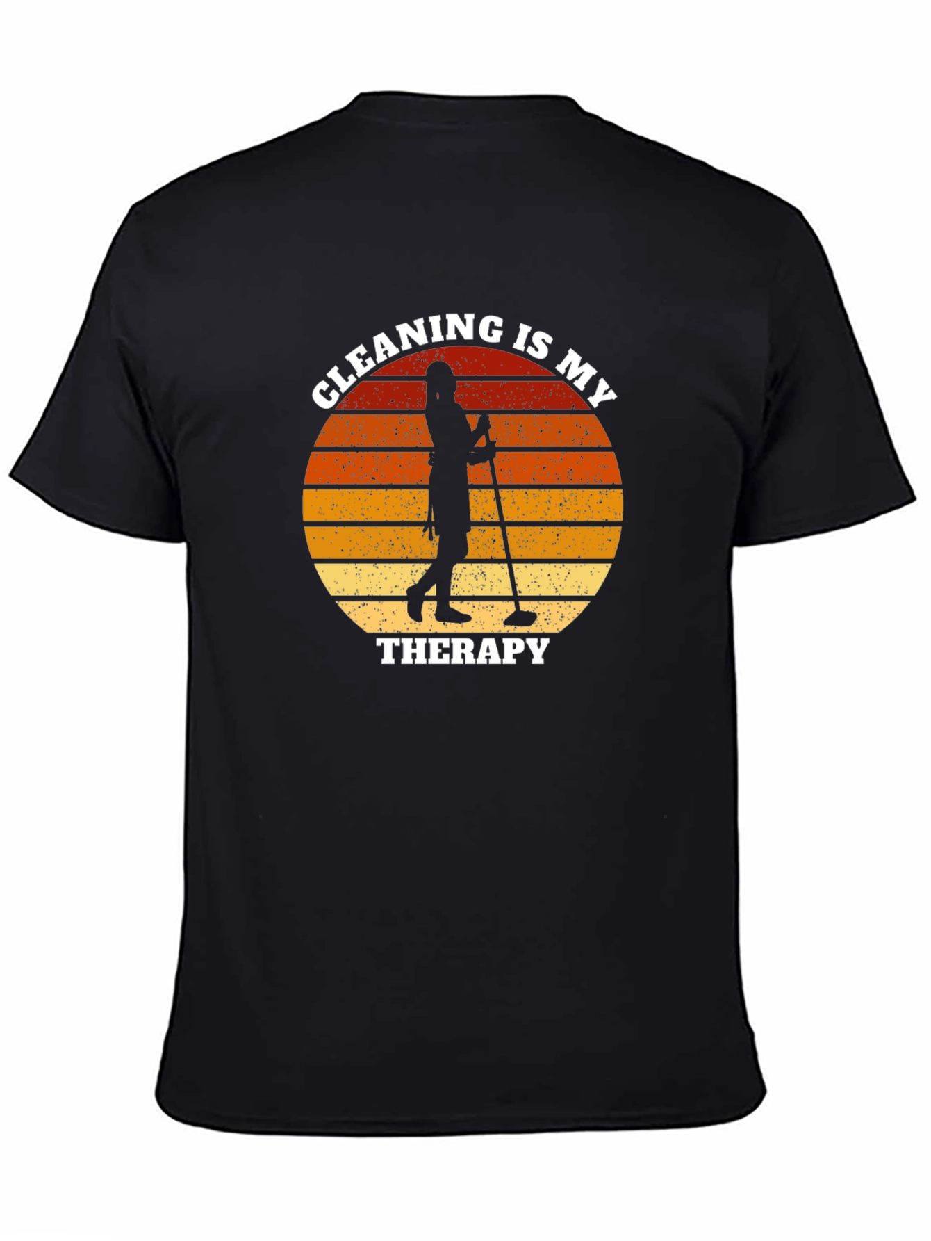 Black Cleaning Therapy Graphic T-Shirt view 4