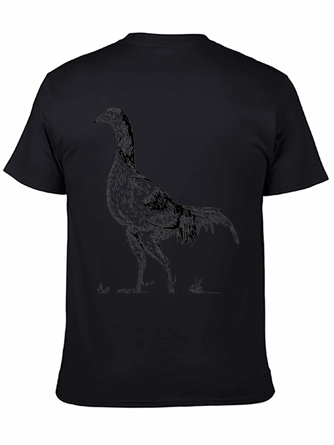 Black Cool Rooster Graphic Tee - Mens Black T-Shirt view 4