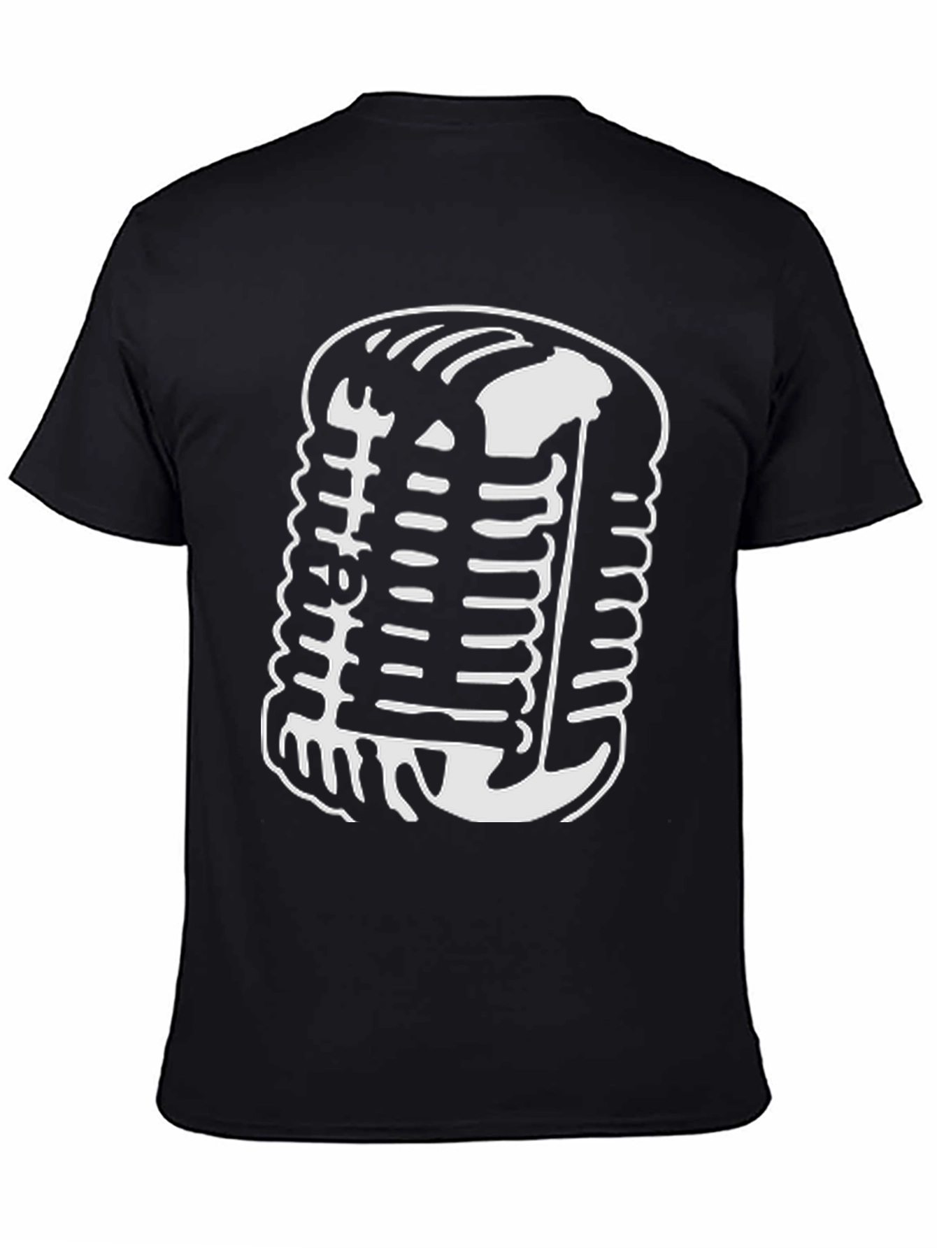 Black Vintage Microphone Graphic Tee - Retro Style view 4
