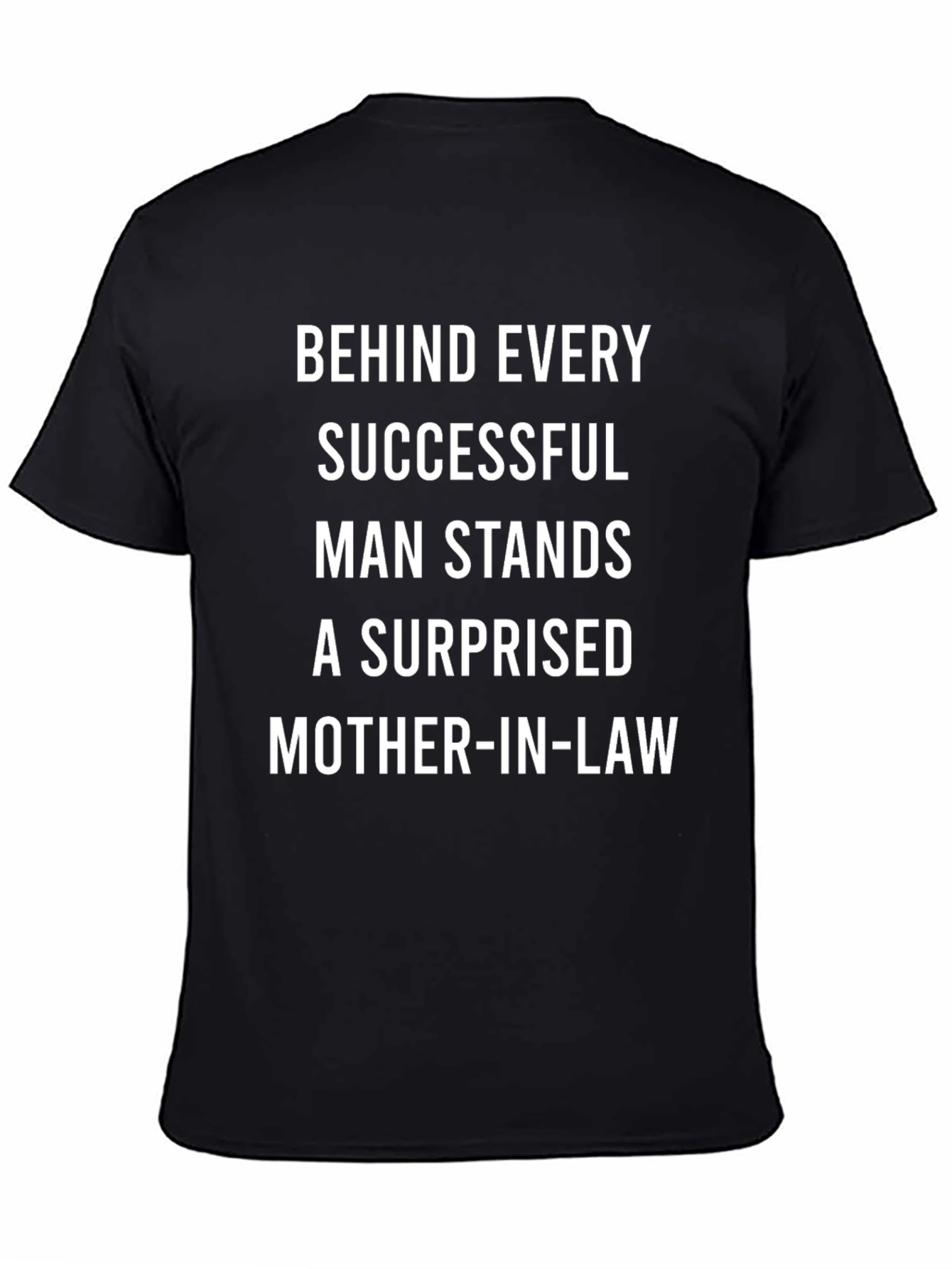 Black Humorous 'Surprised Mother-in-Law' T-Shirt view 4
