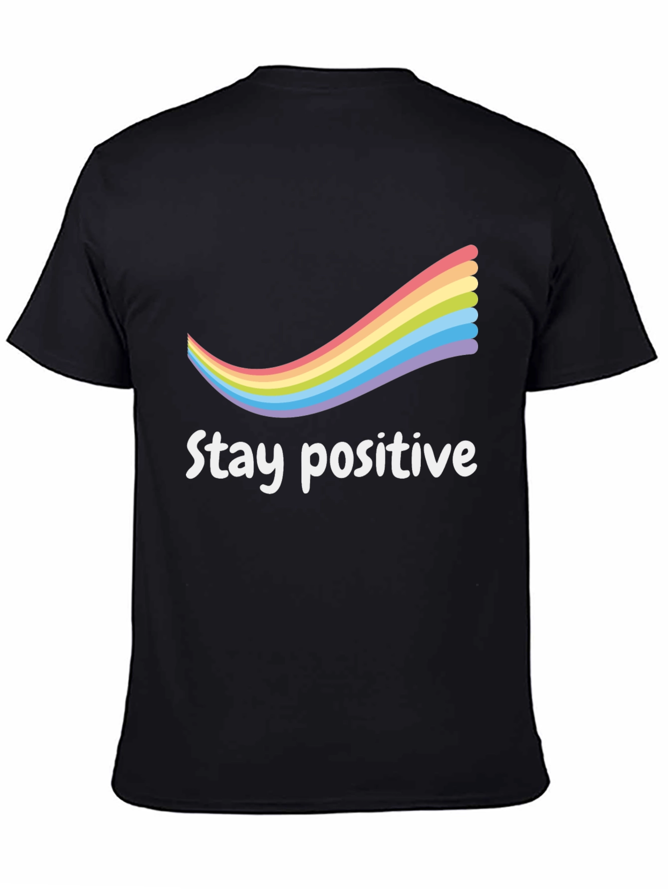 Black Stay Positive Rainbow T-Shirt view 4