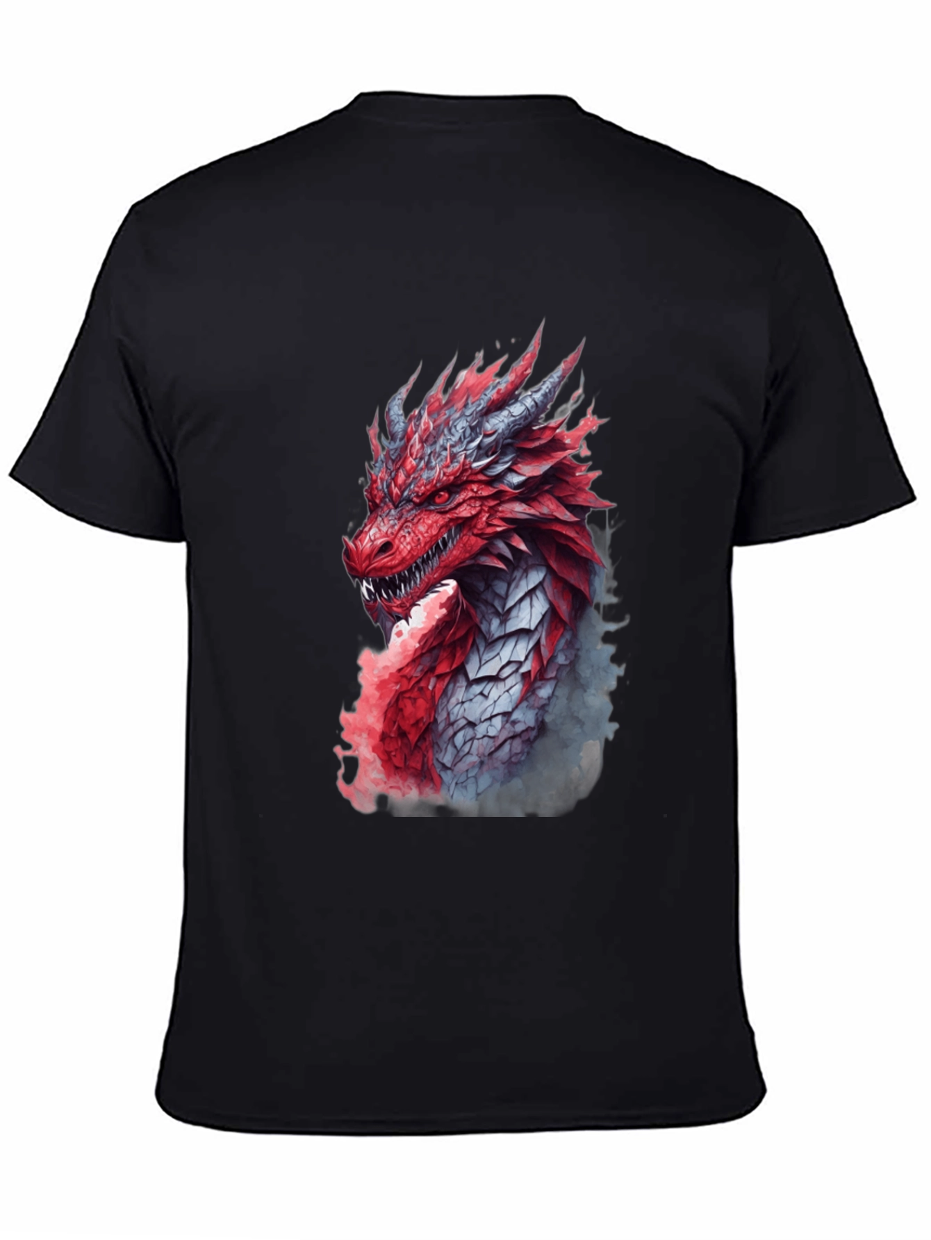 Black Dragon Graphic Print Black T-Shirt view 4