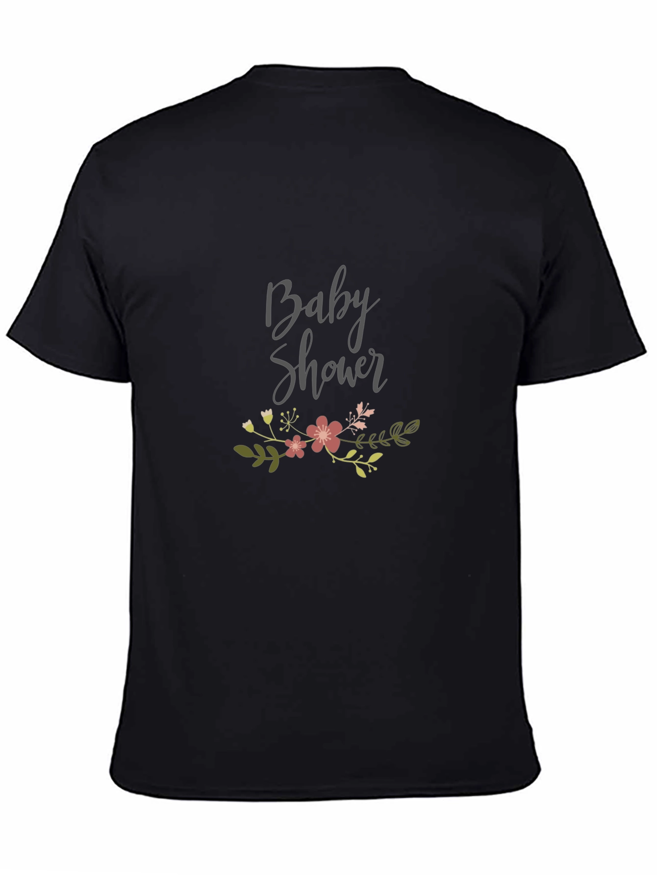 Black Baby Shower Graphic Tee - Black view 4