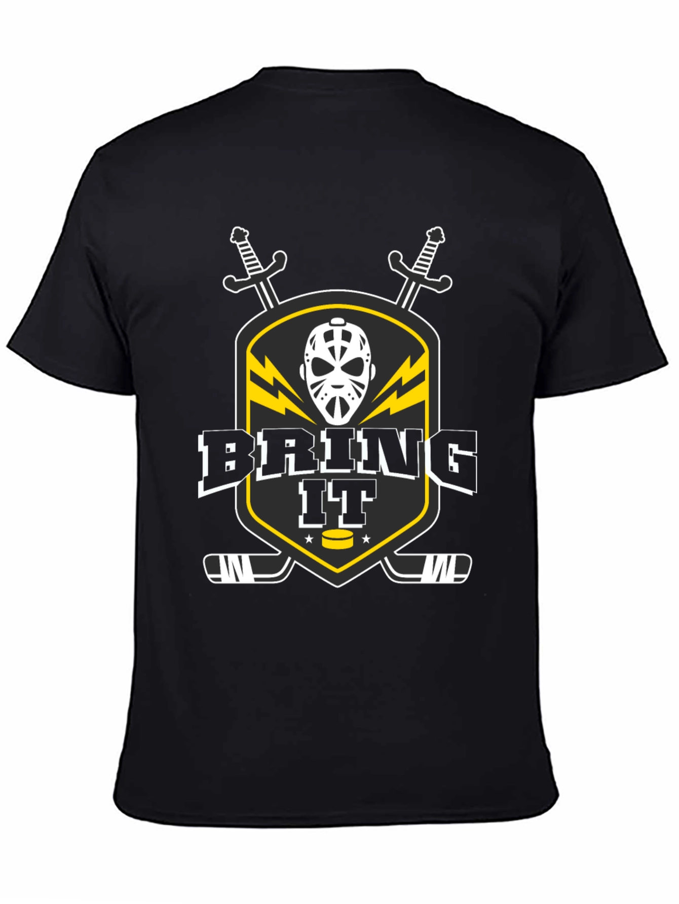 Black Bring It Hockey Graphic T-Shirt view 4