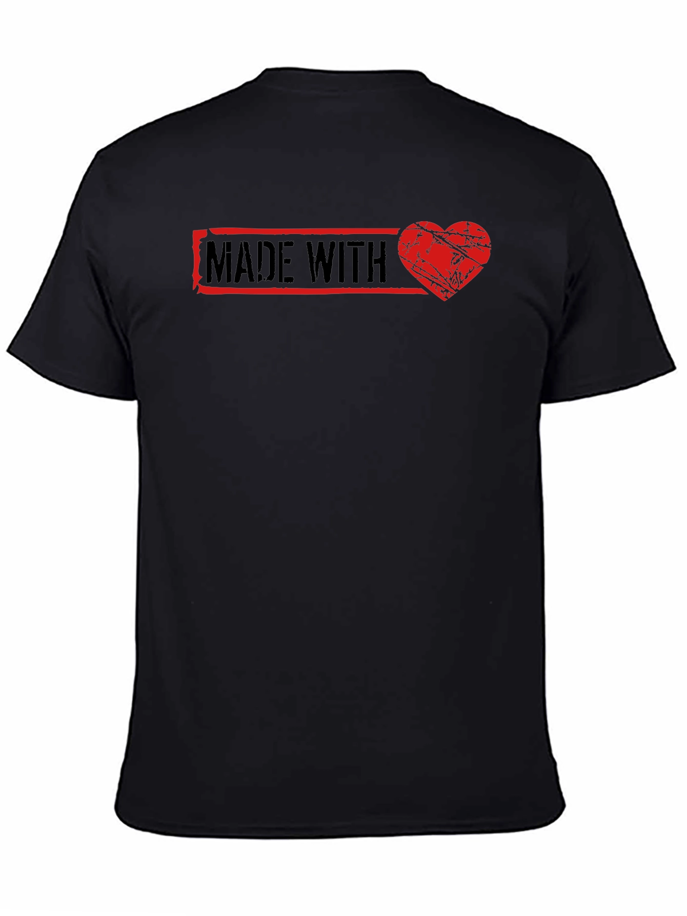 Black Made With Love Graphic Tee - Black Cotton T-Shirt view 4