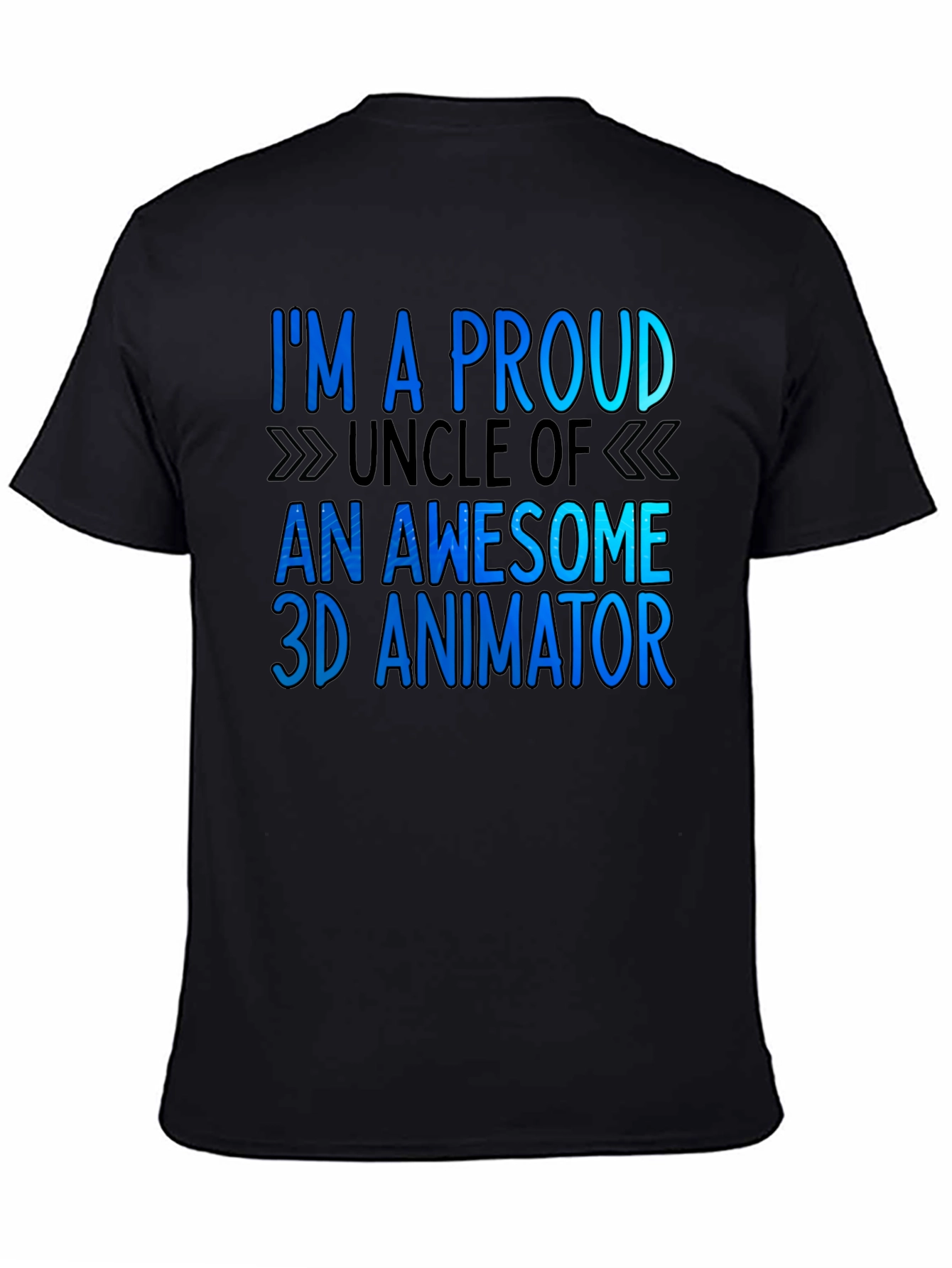 Black Proud Uncle of a 3D Animator T-Shirt view 4
