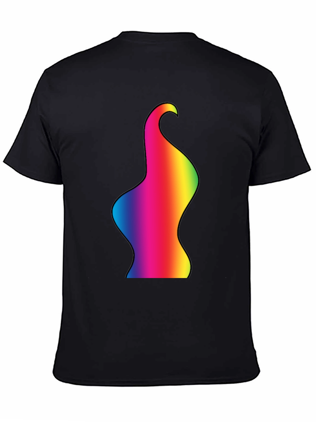 Black Rainbow Body Art Tee - Black Cotton Blend view 4
