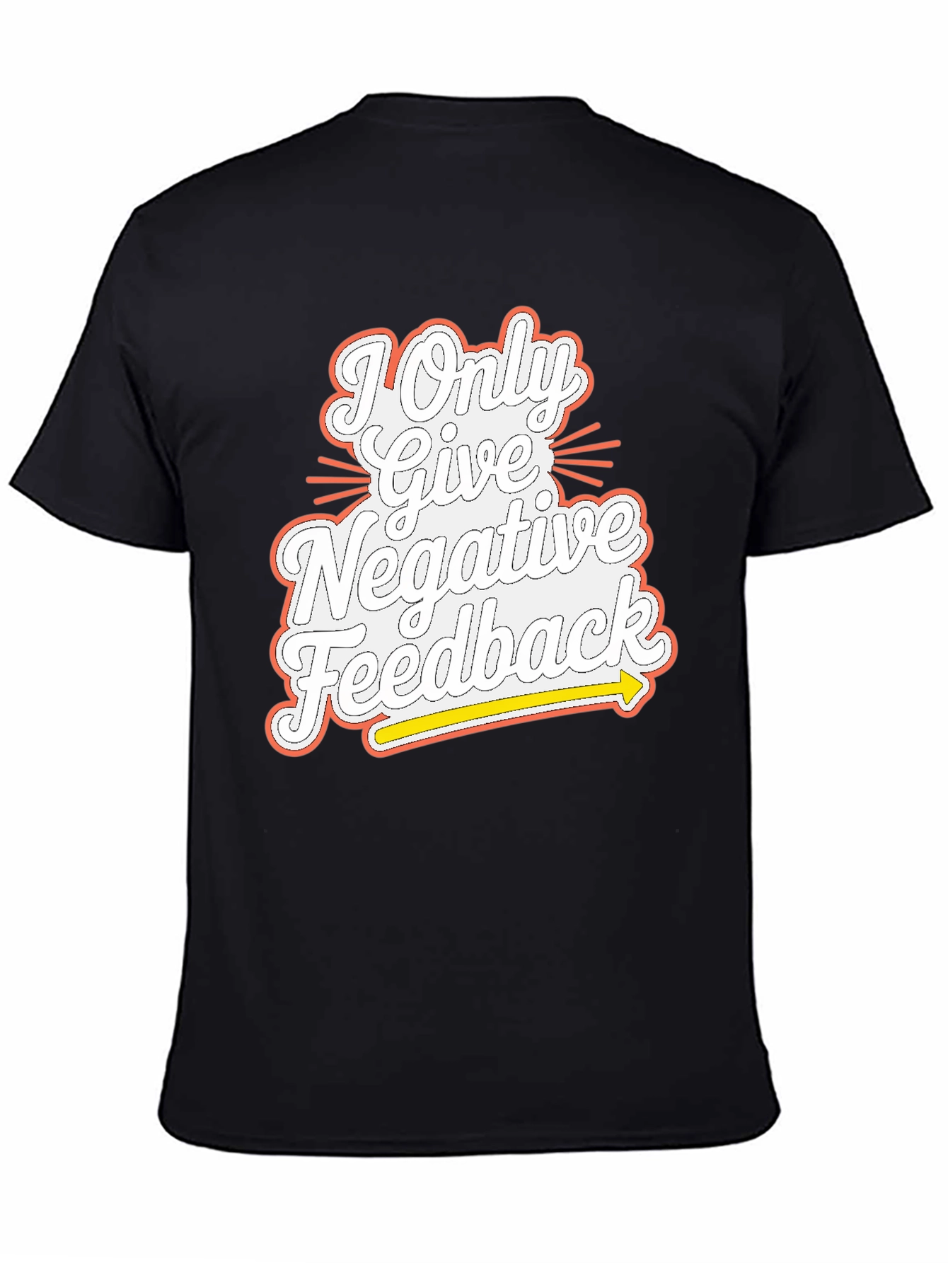 Black Negative Feedback Graphic Tee - Mens Funny T-Shirt view 4