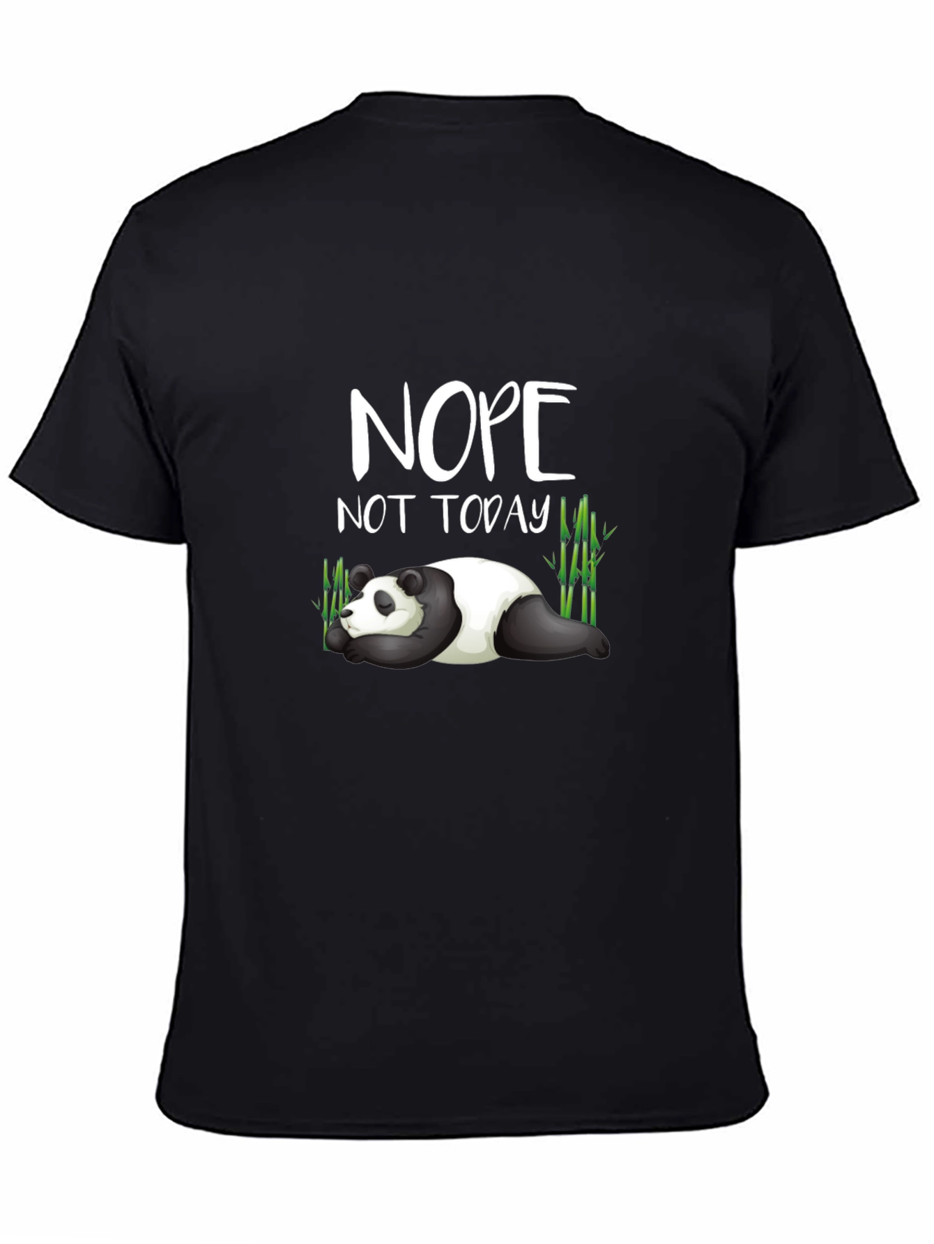 Black Nope Not Today Panda Graphic Tee view 4