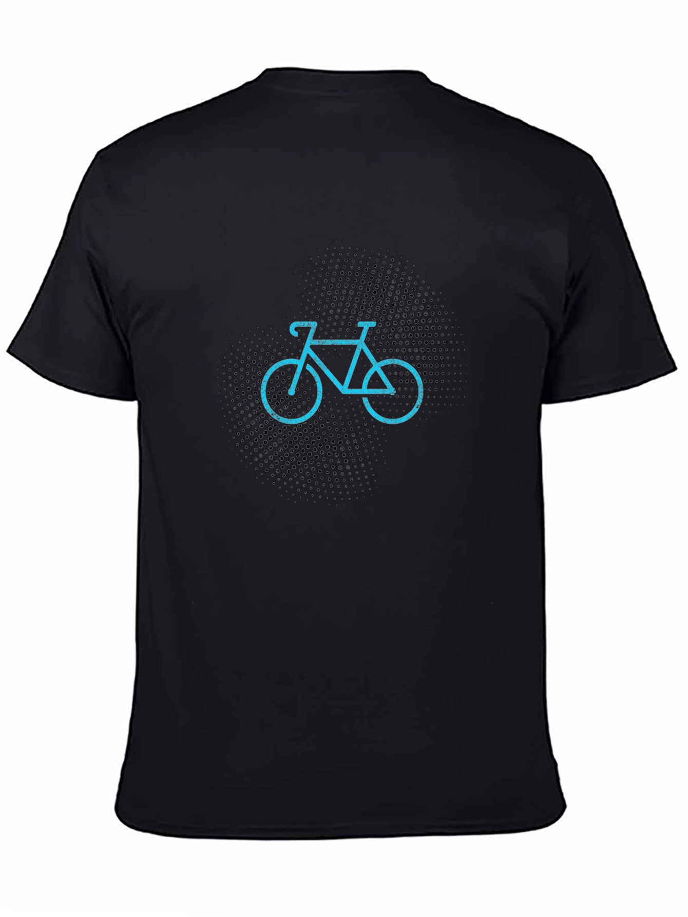 Black Cool Bicycle Graphic Print Men's Black T-Shirt view 4