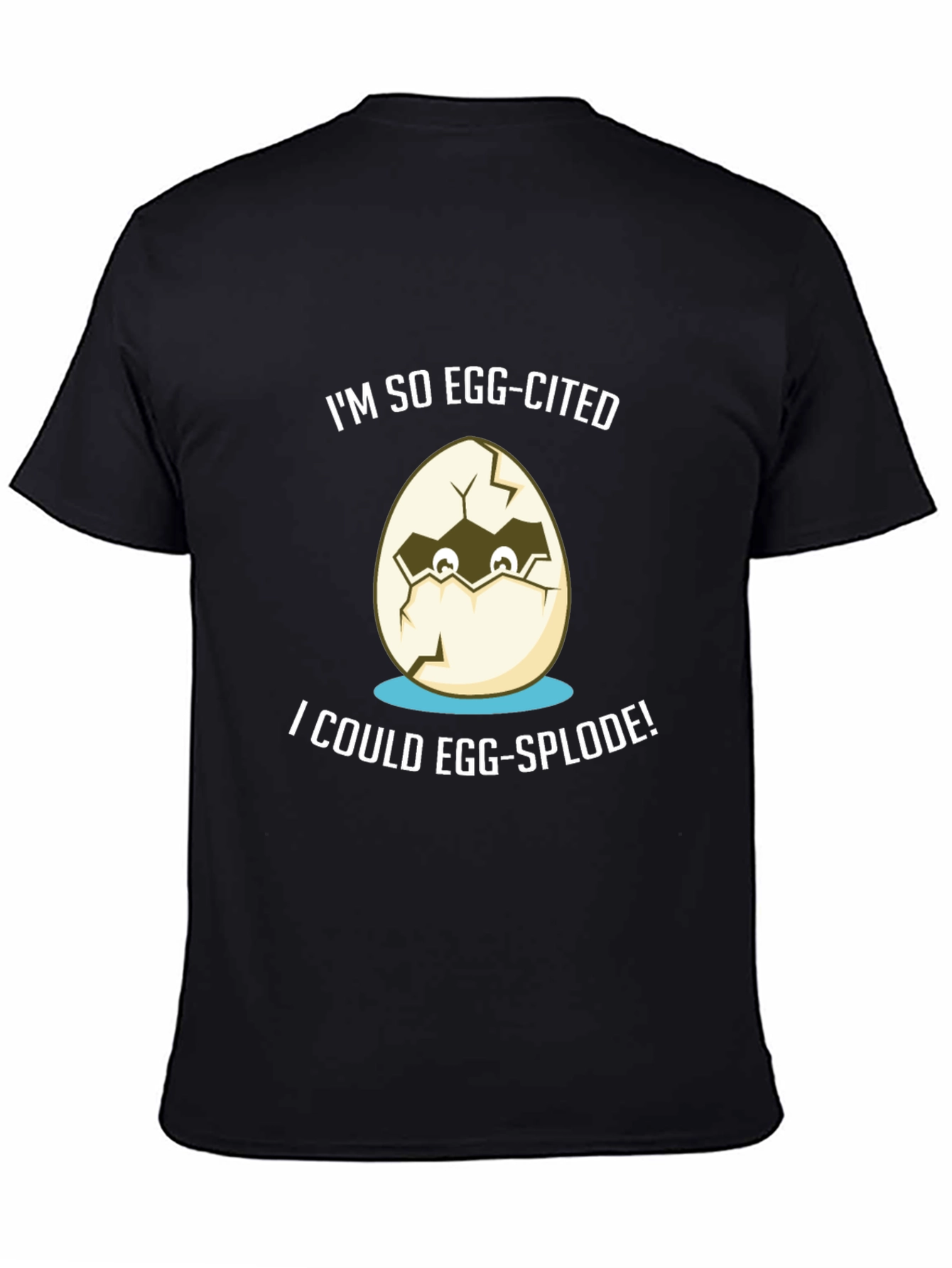 Black Egg-cited T-Shirt: Funny Graphic Tee view 4