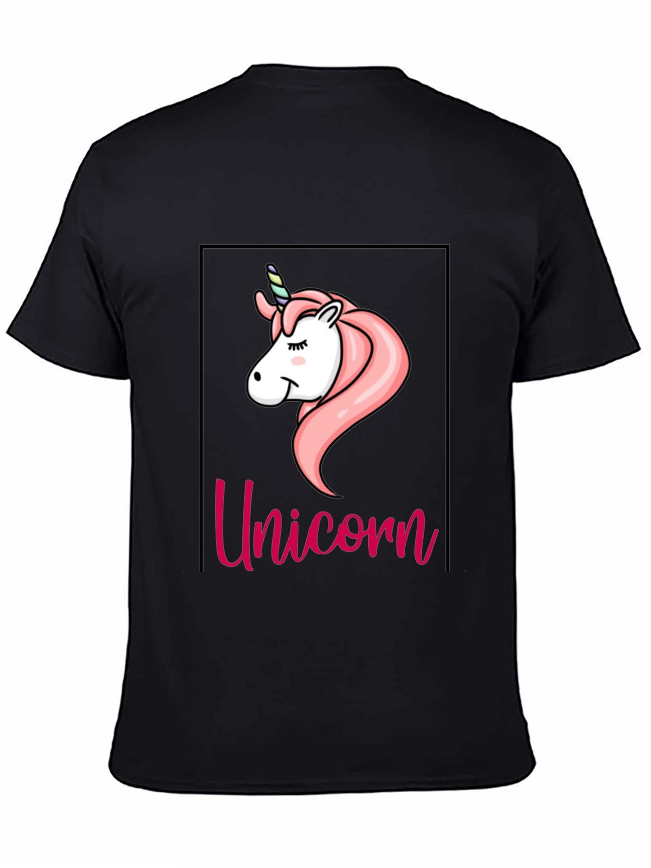 Black Unicorn Graphic Tee - Black Cotton T-Shirt view 4