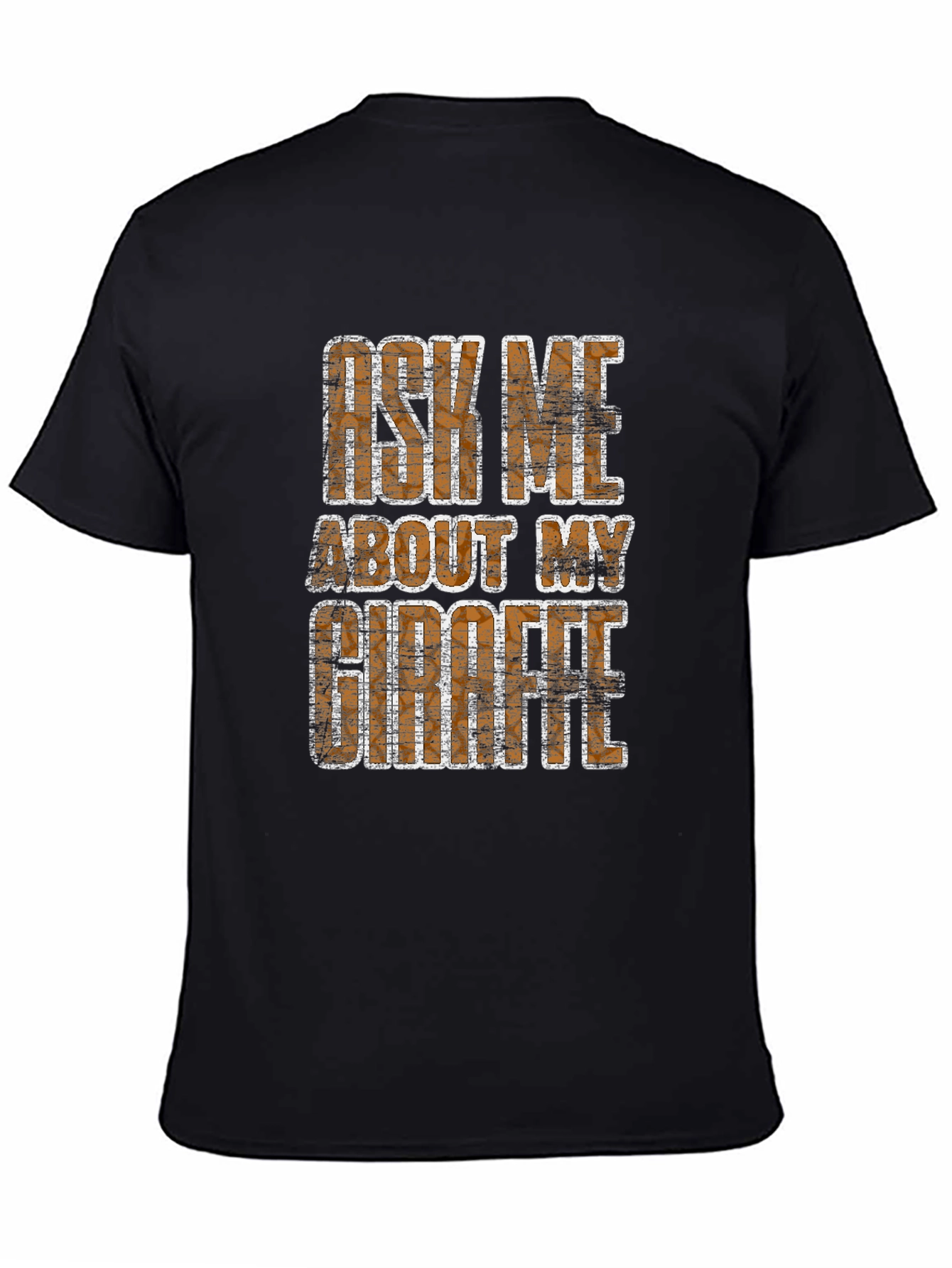 Black Ask Me About My Giraffe T-Shirt - Novelty Graphic Tee view 4
