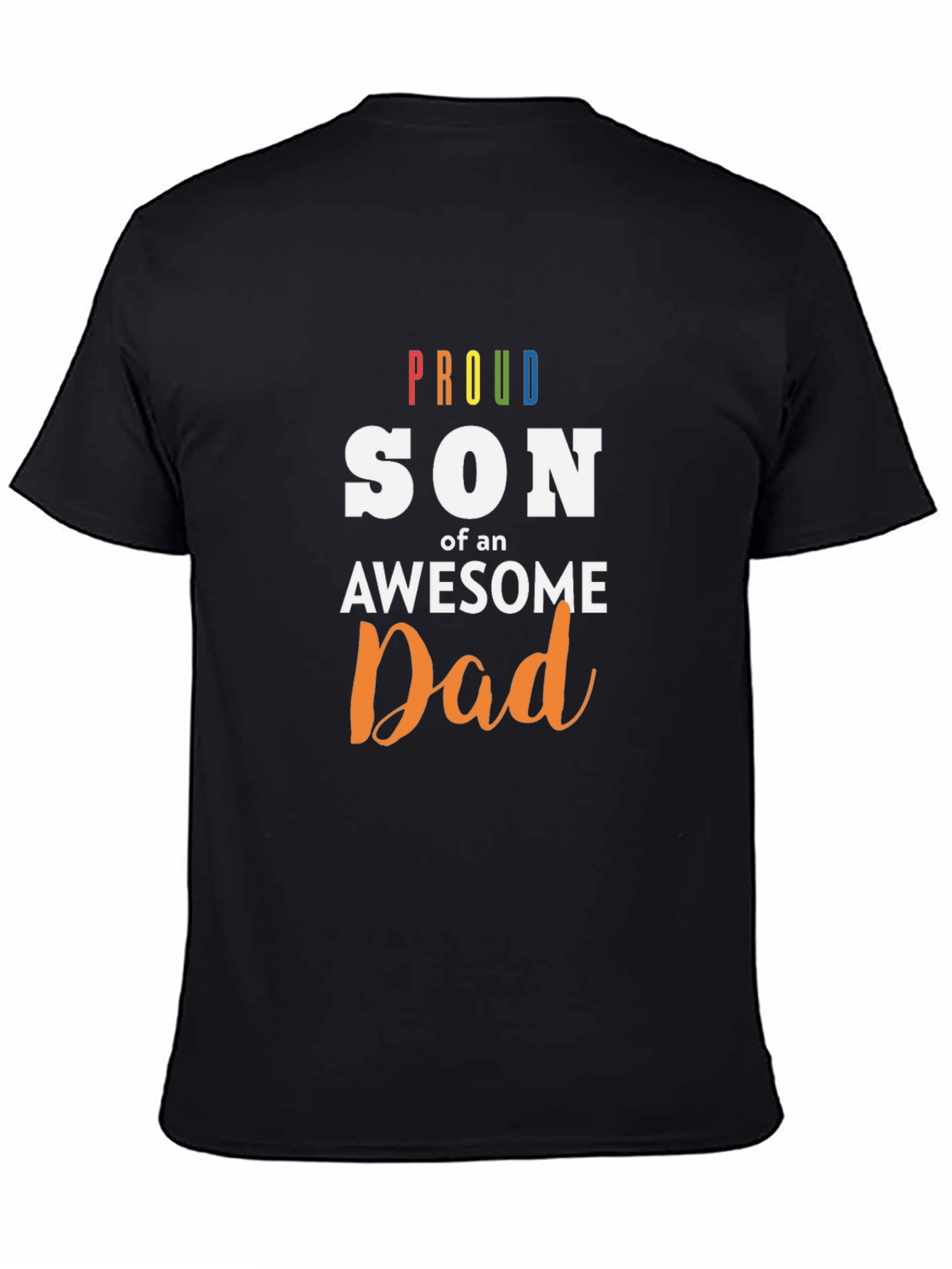 Black Proud Son of an Awesome Dad T-Shirt view 4