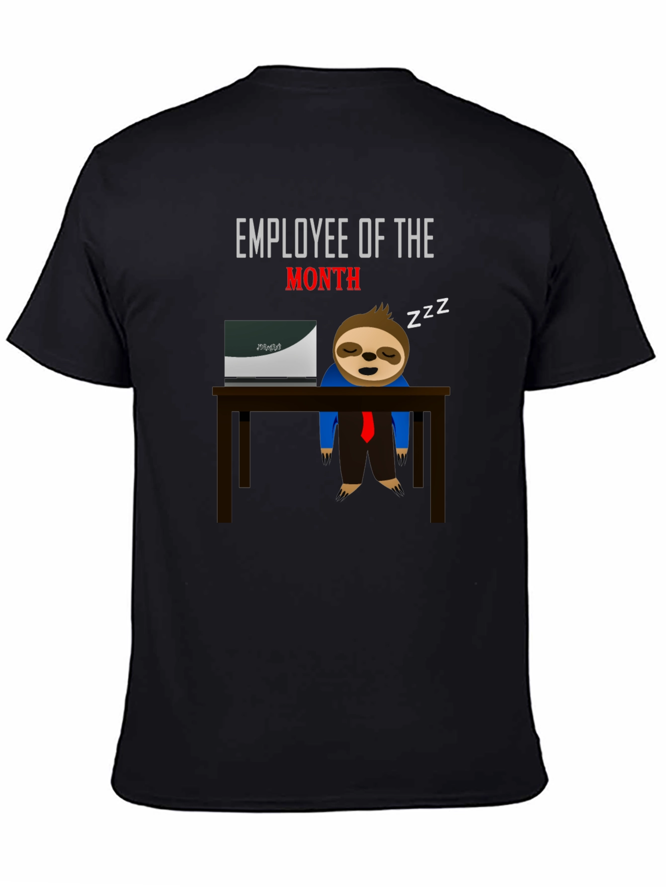 Black Employee of the Month Sloth T-Shirt view 4