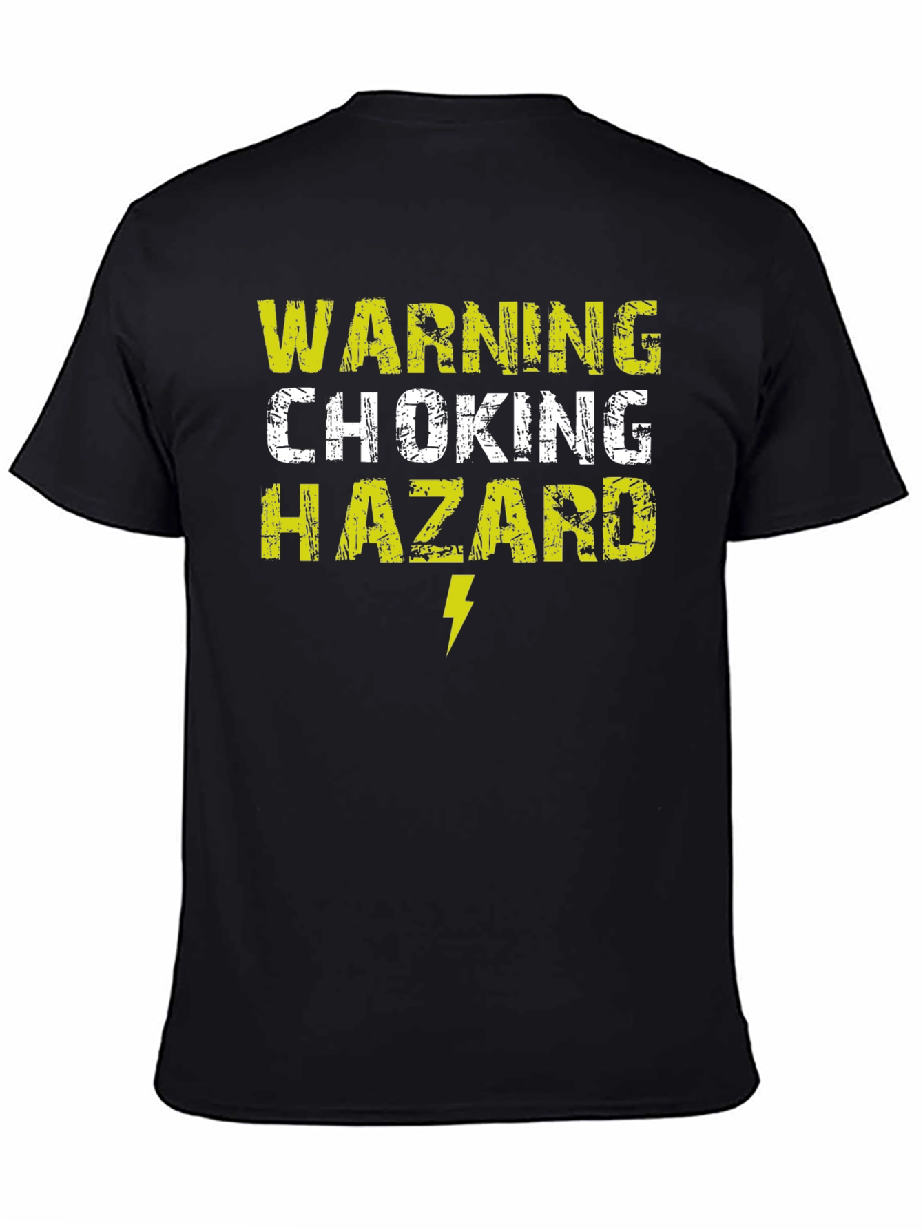 Black Warning Choking Hazard T-Shirt Funny Graphic Tee view 4