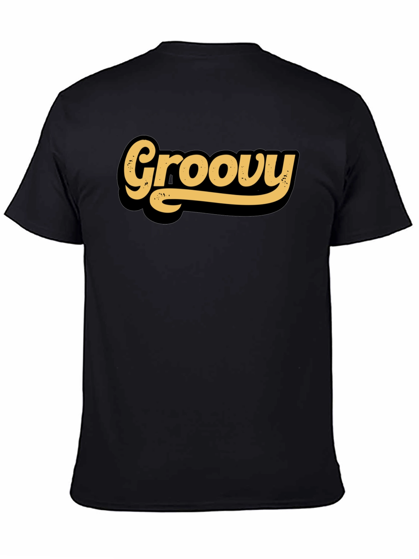 Black Groovy Retro T-Shirt - Classic Design view 4