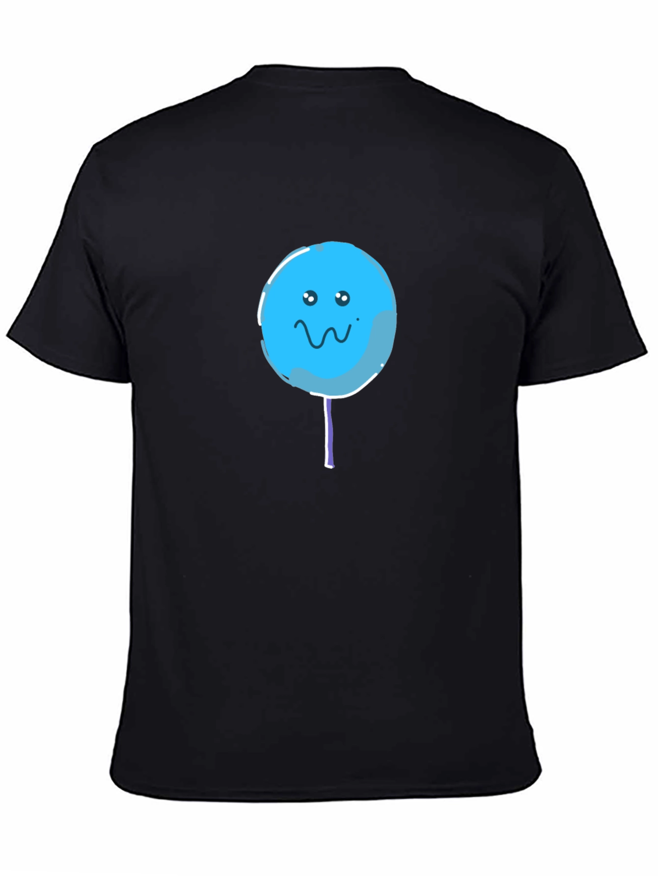 Black Sad Lollipop Graphic Black T-Shirt view 4