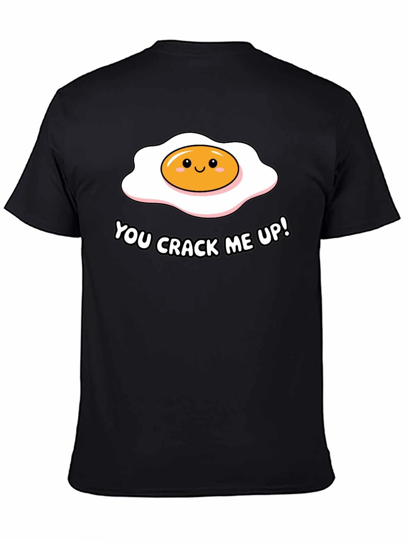 Black Funny You Crack Me Up Egg Pun T-Shirt view 4