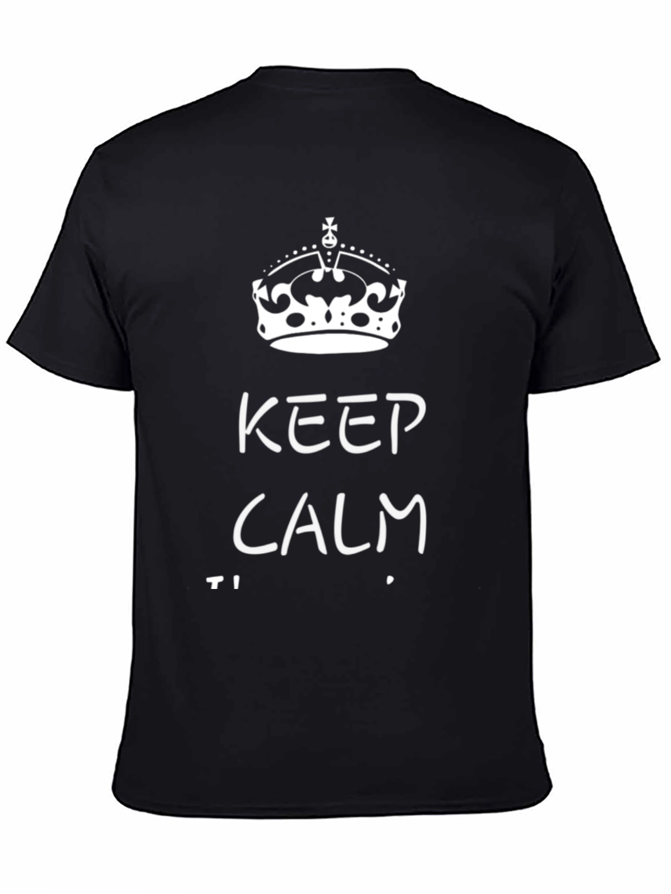 Black Keep Calm Graphic Tee - Black Casual T-Shirt view 4