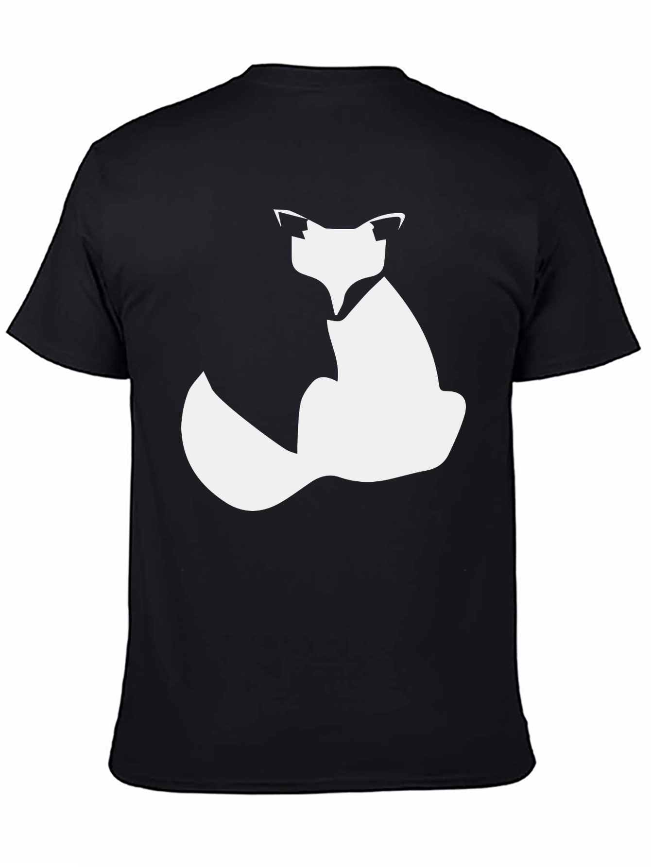 Black Fox Silhouette Graphic Tee - Black Cotton Blend view 4
