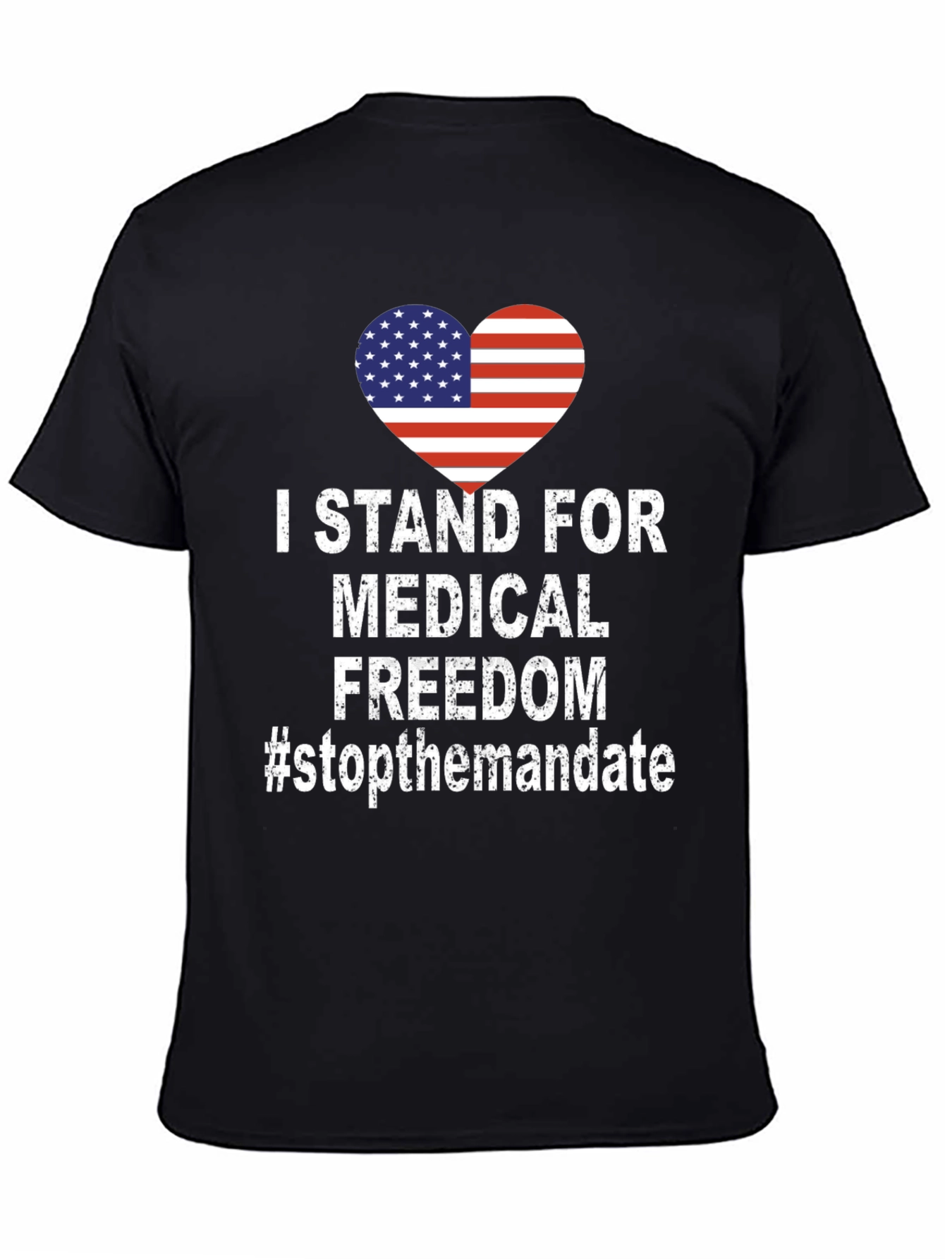 Black Medical Freedom T-Shirt - Stop The Mandate view 4