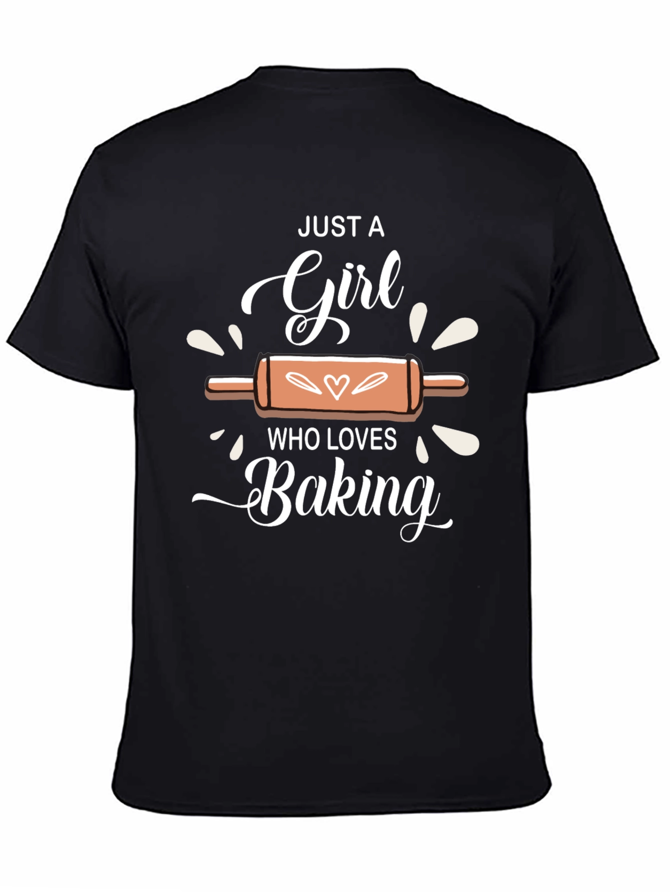 Black Just A Girl Who Loves Baking T-Shirt view 4