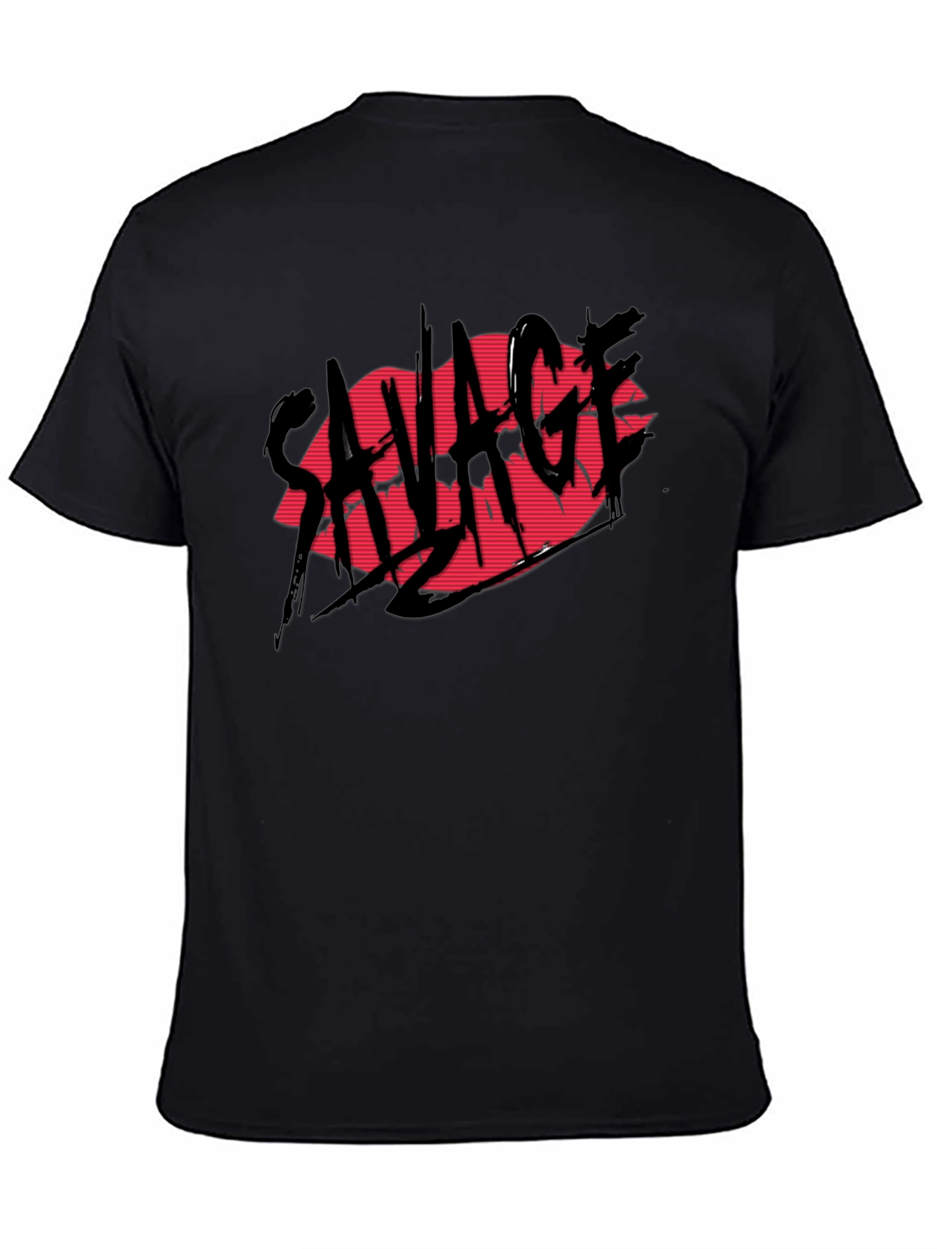 Black Savage Lips Graphic Black T-Shirt view 4