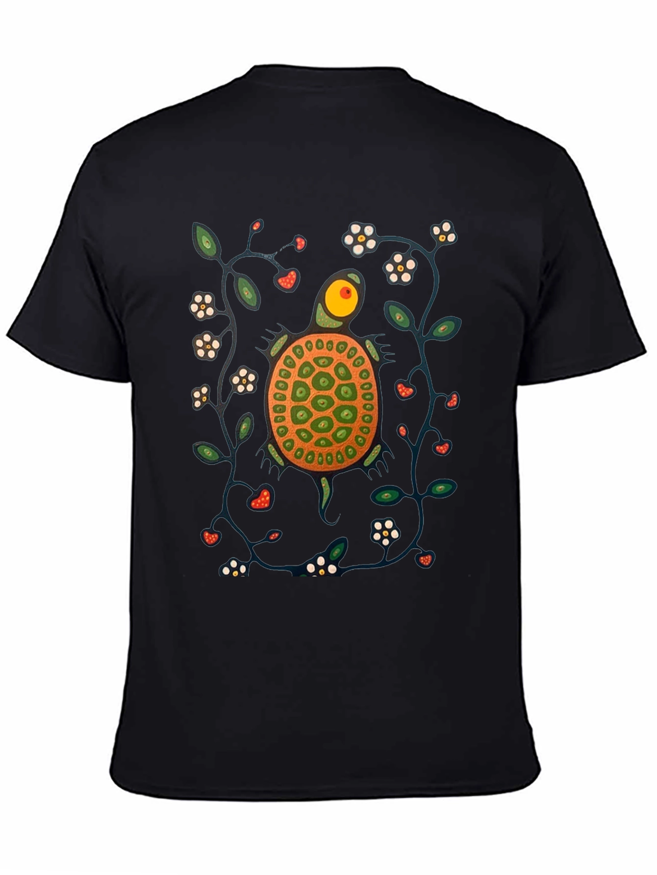 Black Turtle Graphic Print Crew Neck T-Shirt view 4