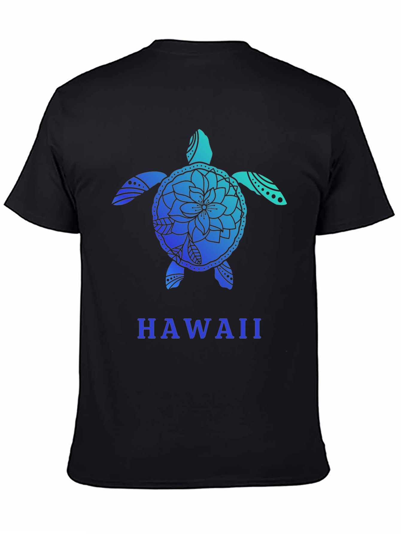 Black Hawaii Turtle Graphic Tee - Black view 4