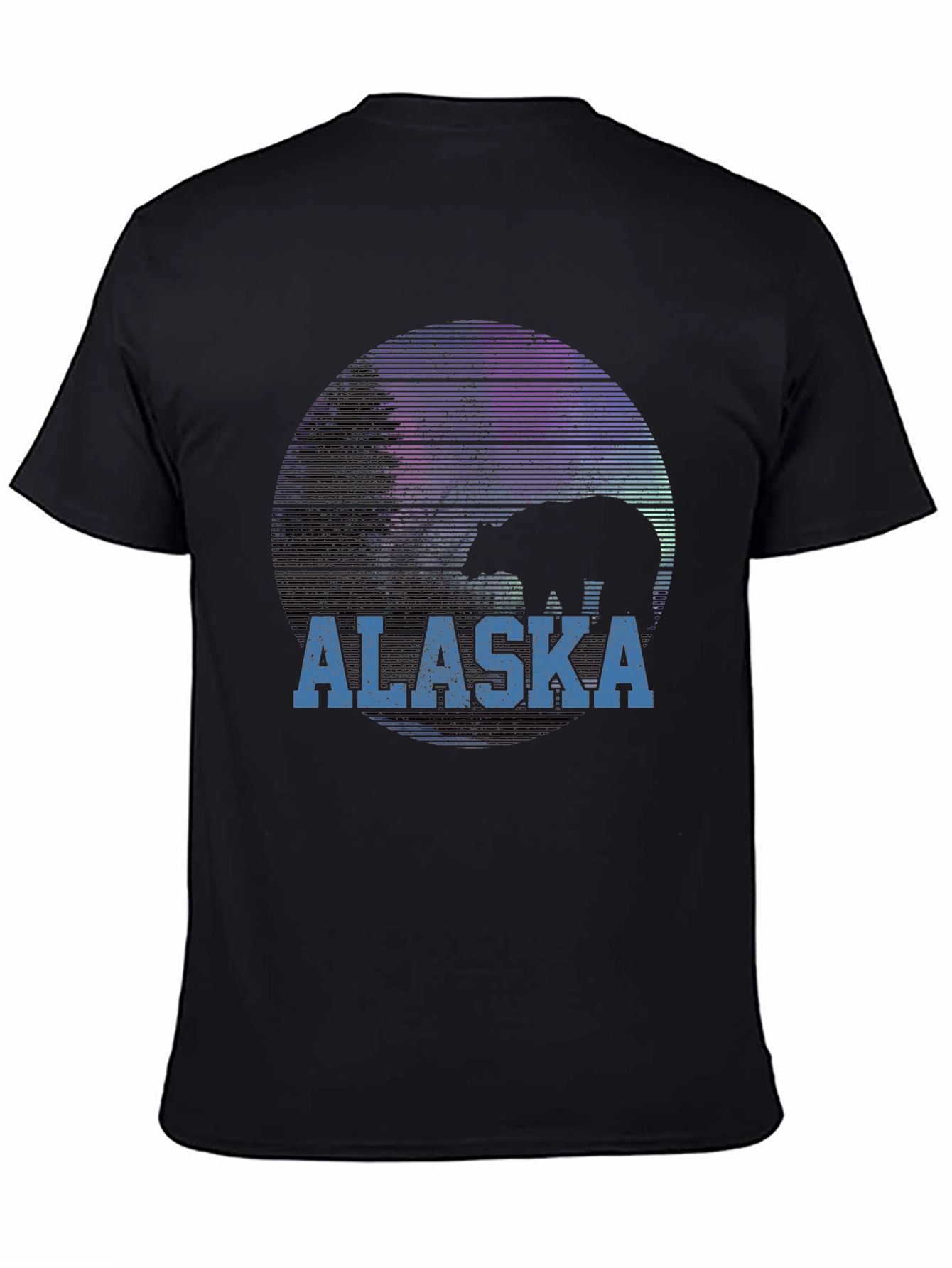 Black Alaska Bear Silhouette Graphic T-Shirt view 4