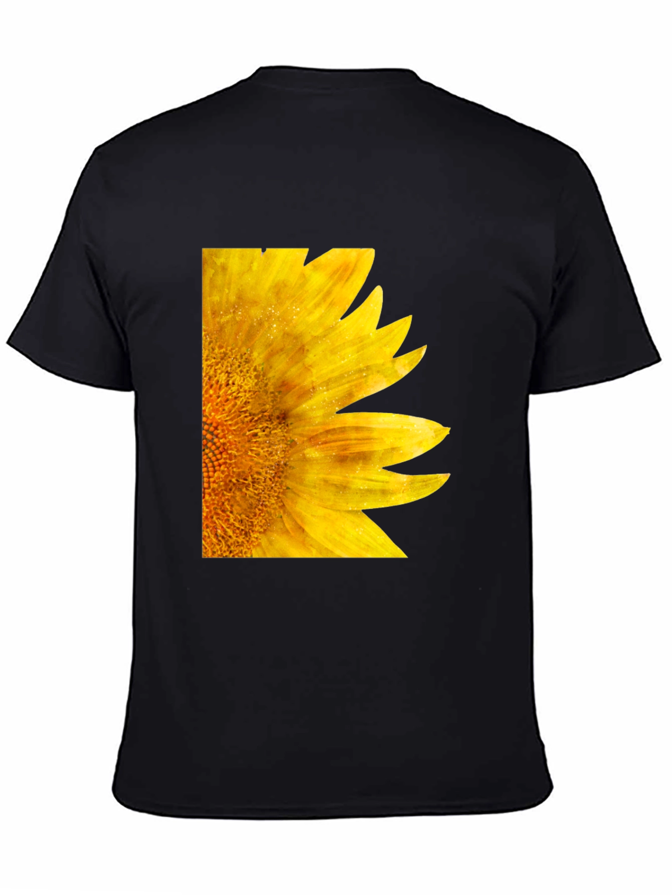 Black Sunflower Graphic Tee - Black Cotton Casual Shirt view 4