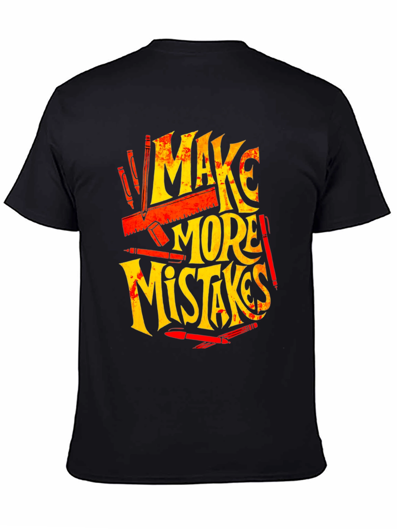 Black Make More Mistakes Graphic Tee - Black view 4