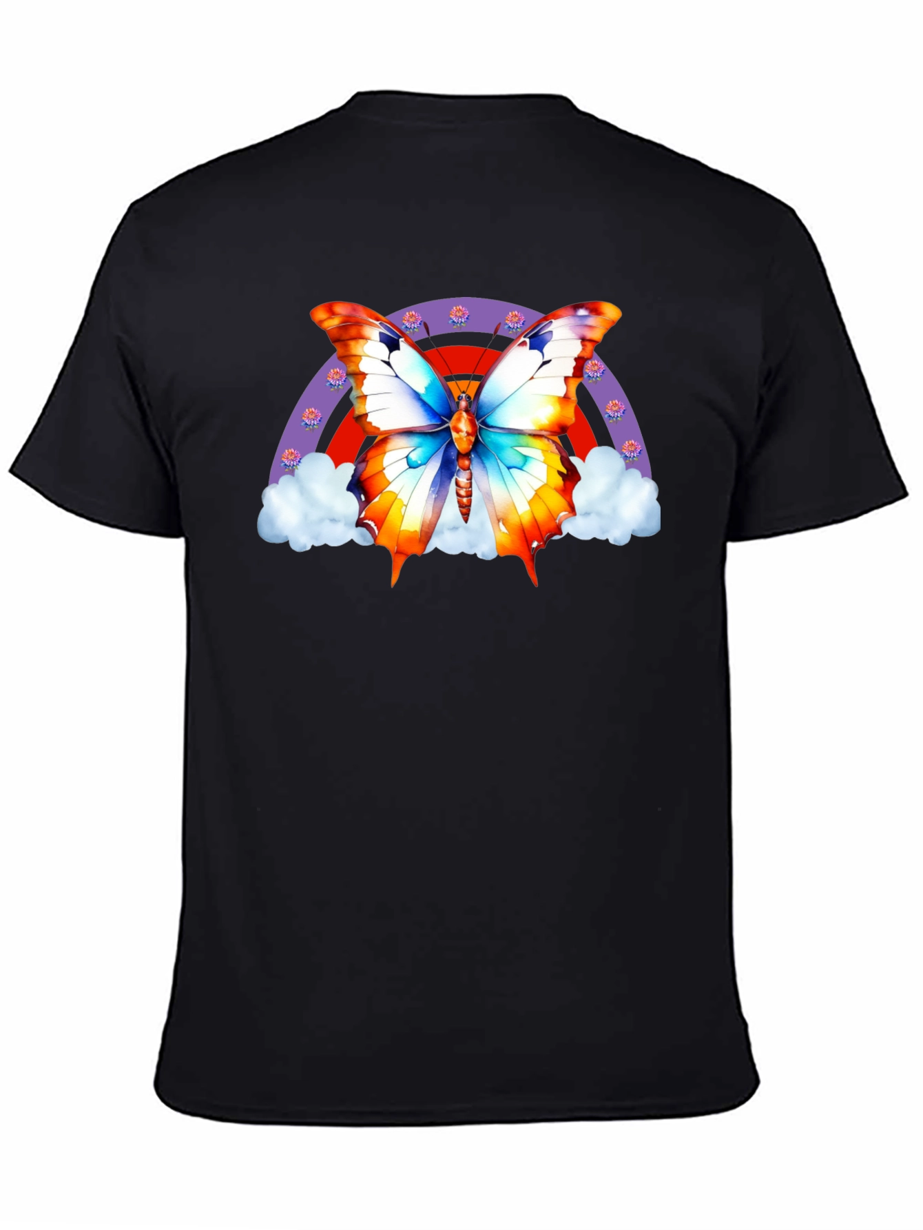 Black Butterfly Rainbow T-Shirt - Stylish Graphic Tee view 4